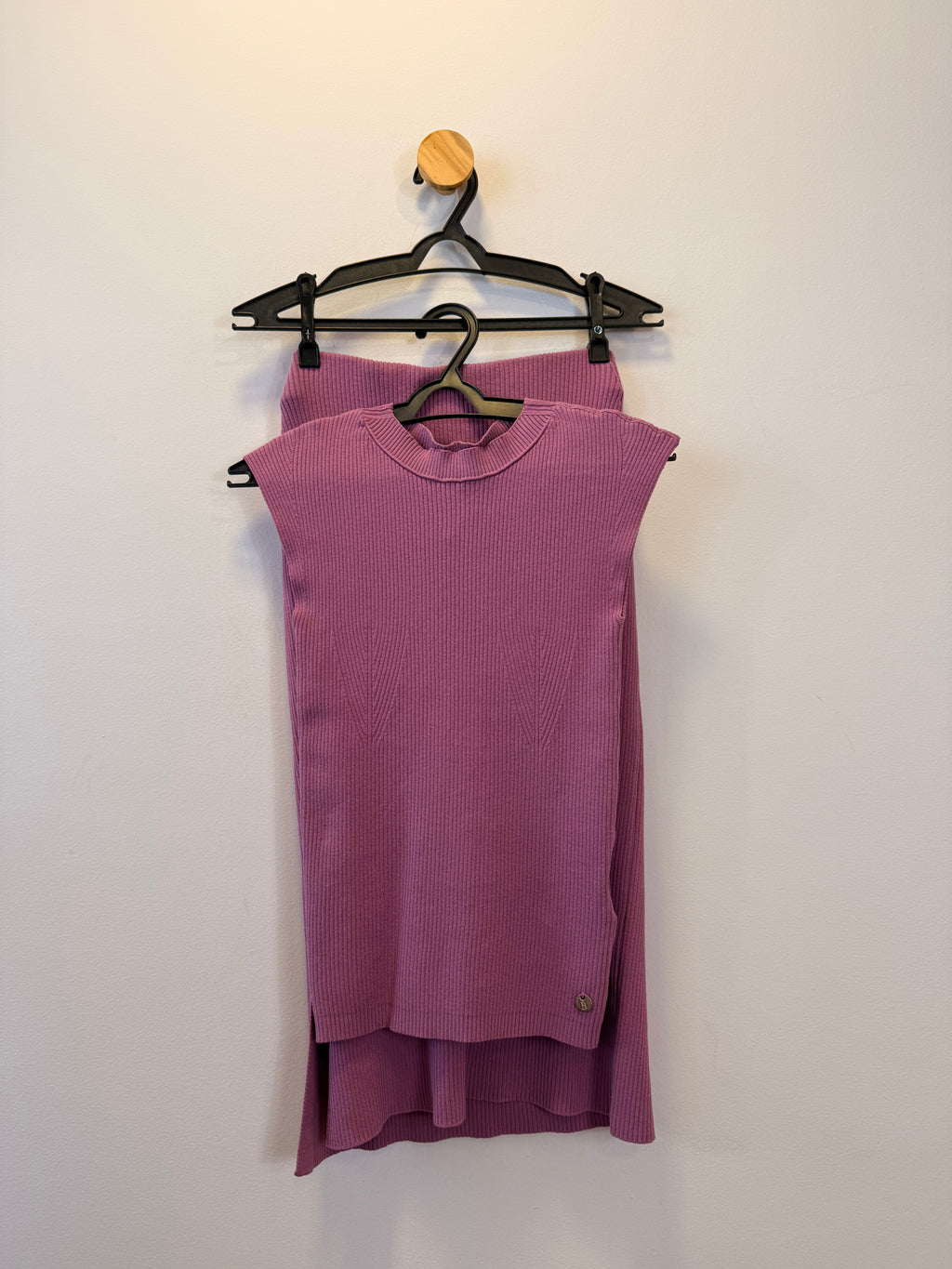Conjunto de Malha Rosa Envelhecido