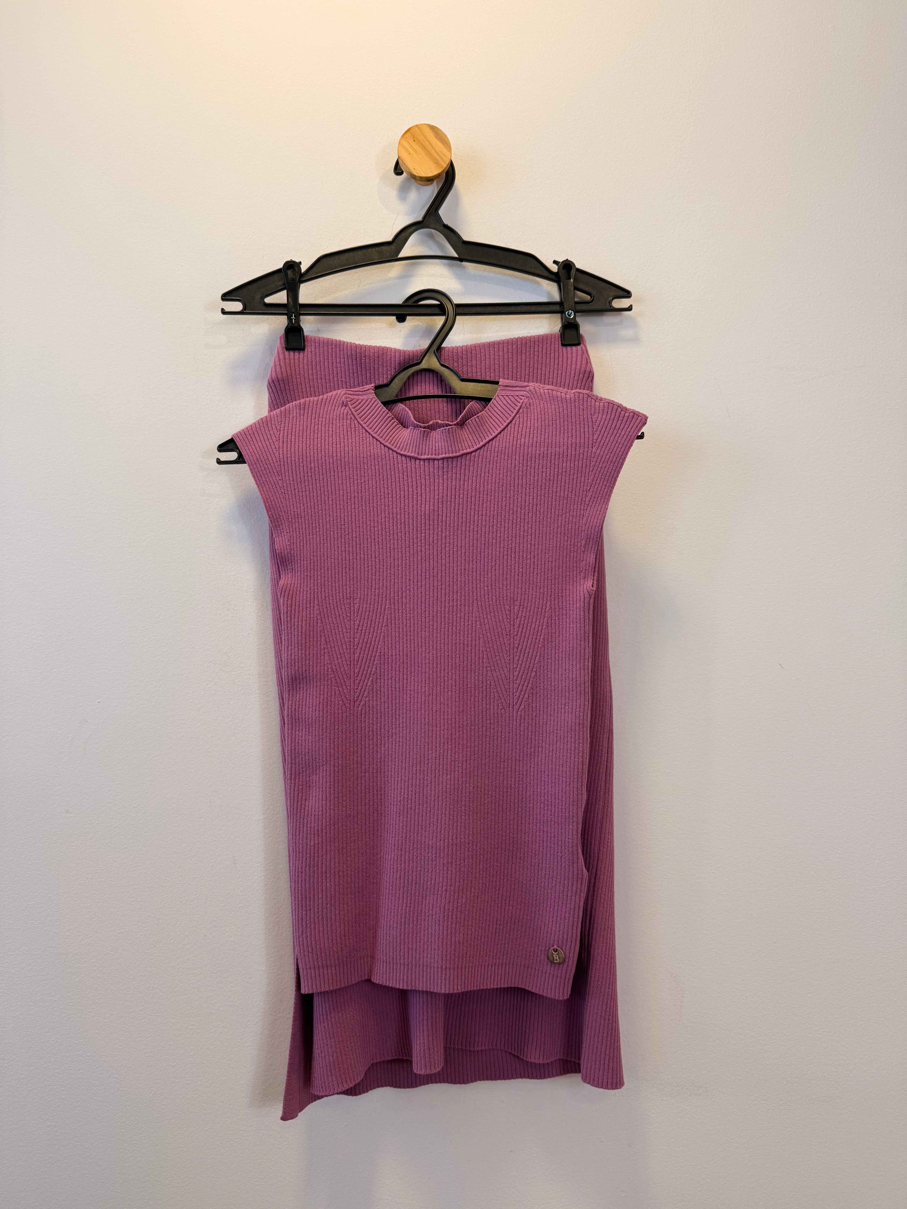 Conjunto de Malha Rosa Envelhecido