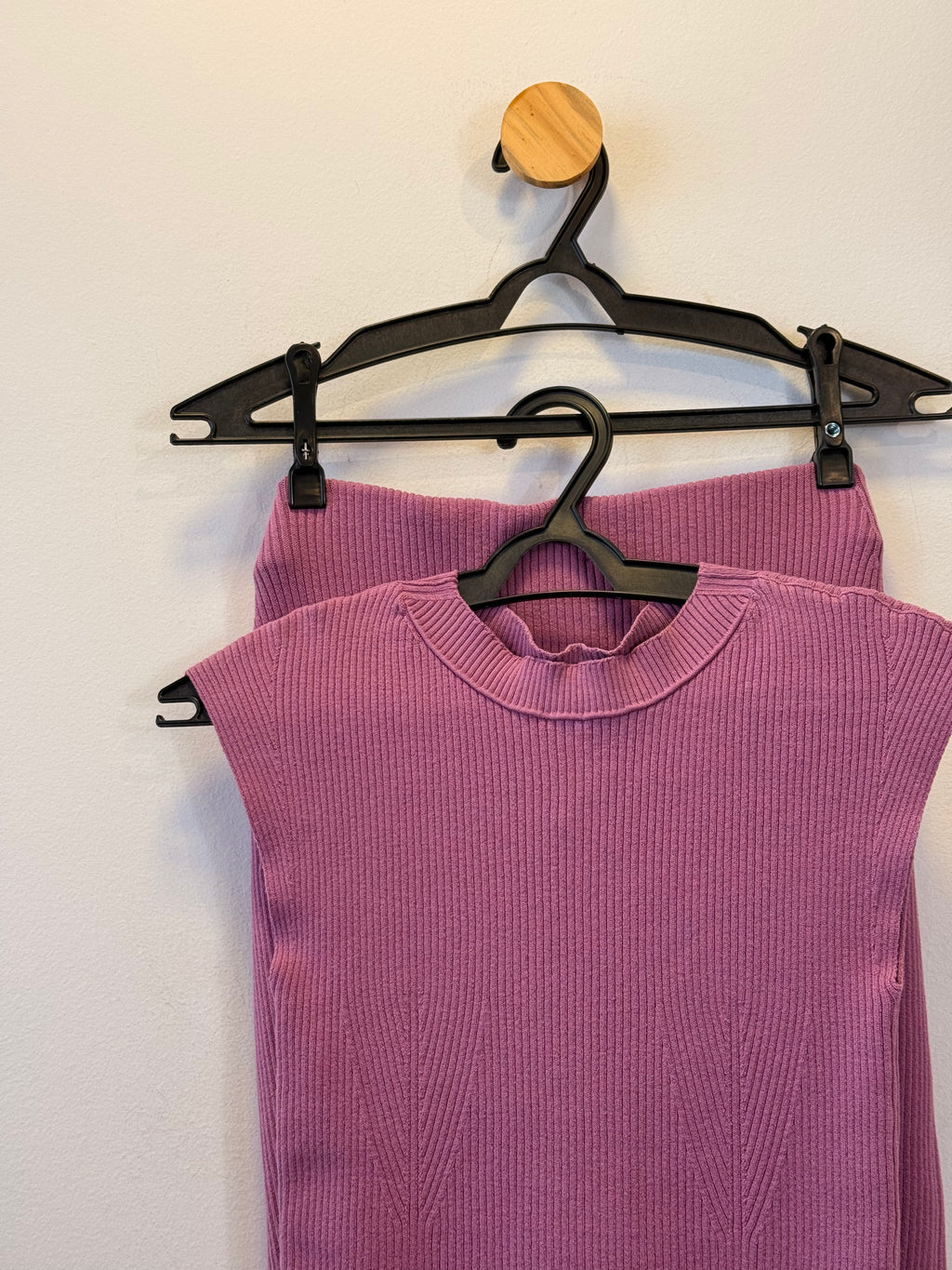Conjunto de Malha Rosa Envelhecido