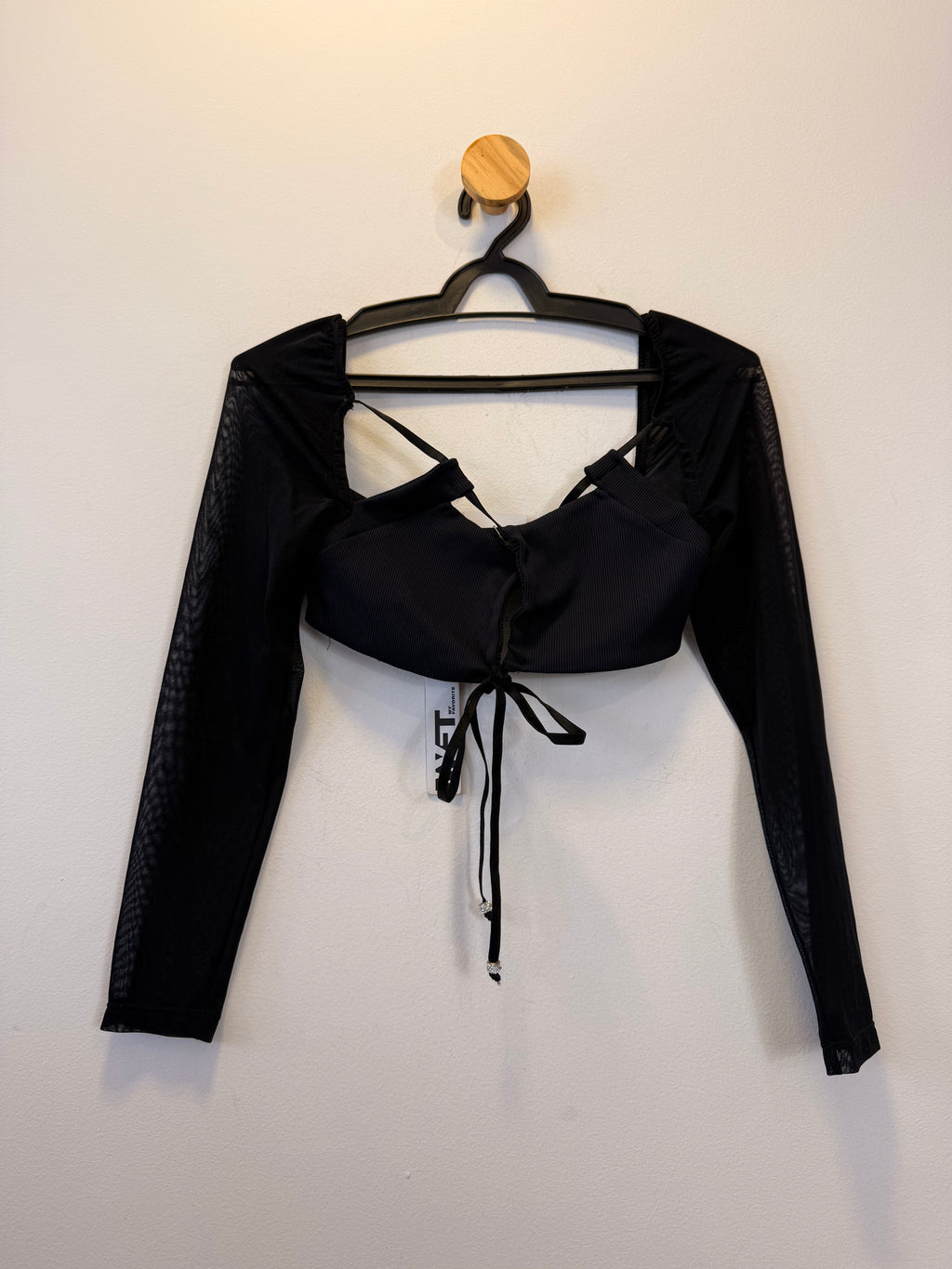 Cropped Manga Longa Preto