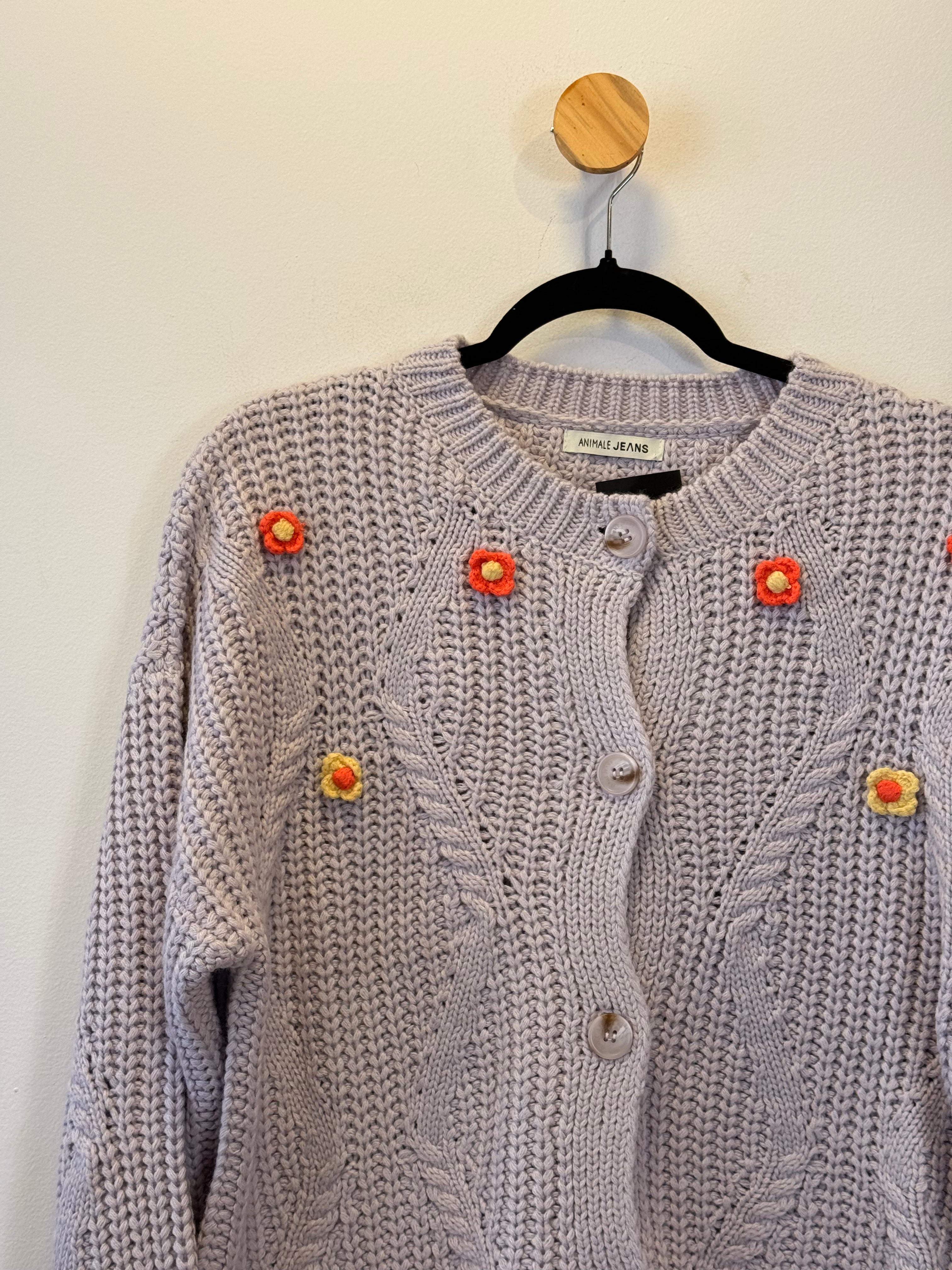 Cardigan tricot  flores Animale