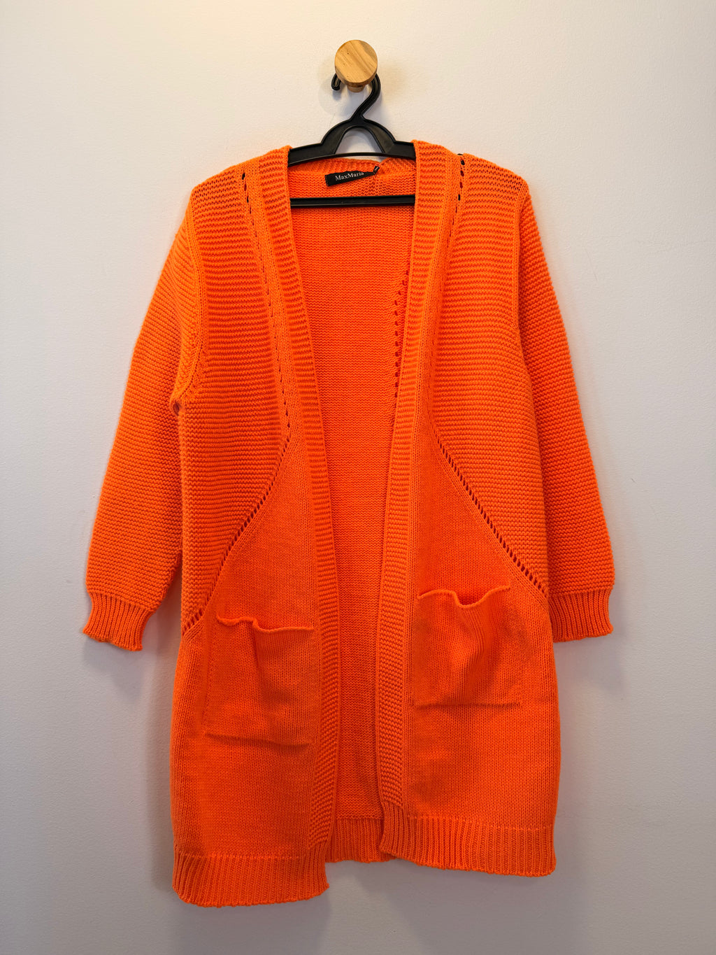 Casaco de Tricot Alongado Laranja