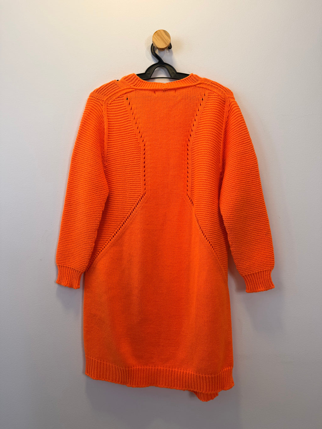 Casaco de Tricot Alongado Laranja