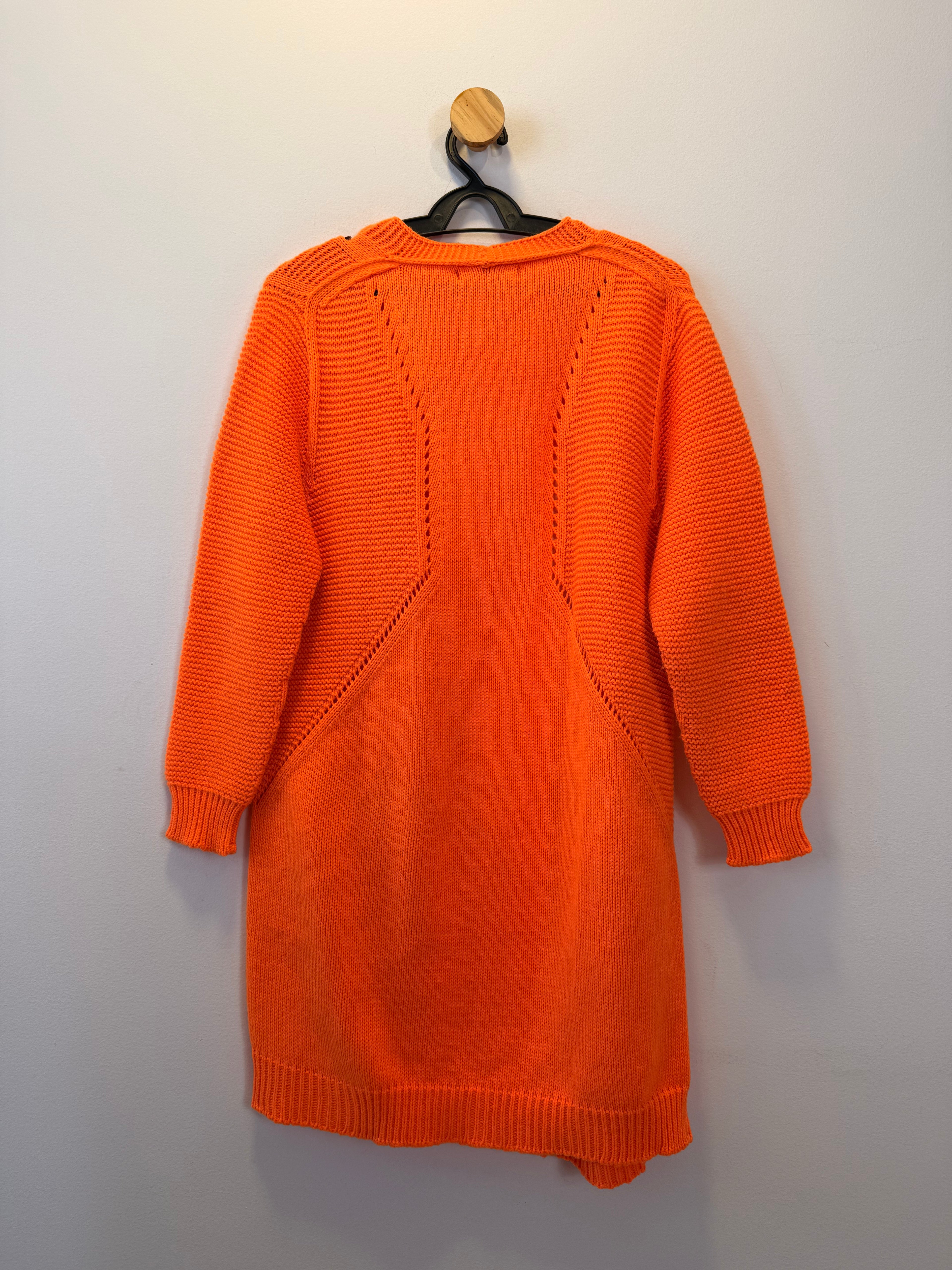 Casaco de Tricot Alongado Laranja