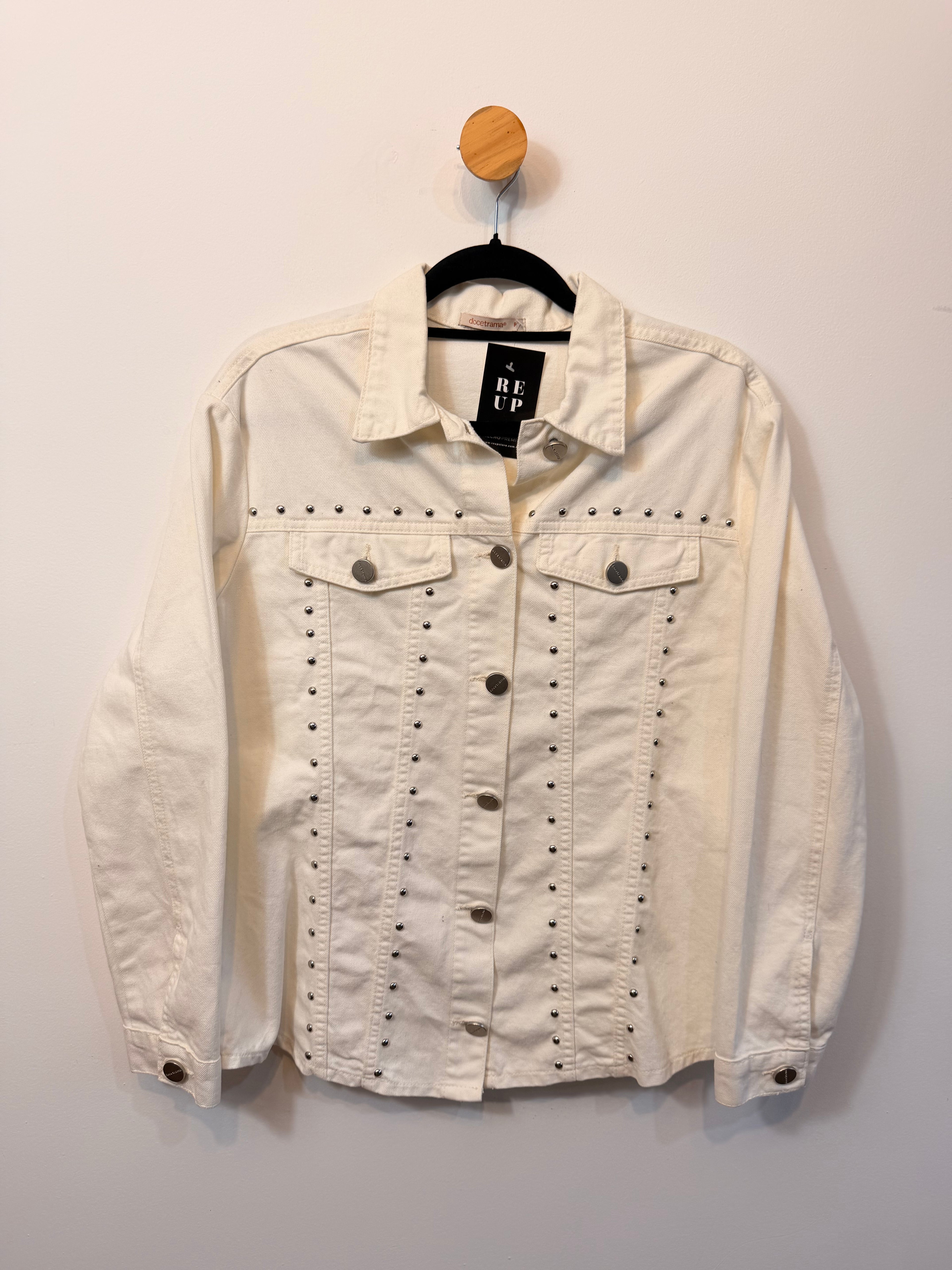 Jaqueta Jeans Branca Doce Trama