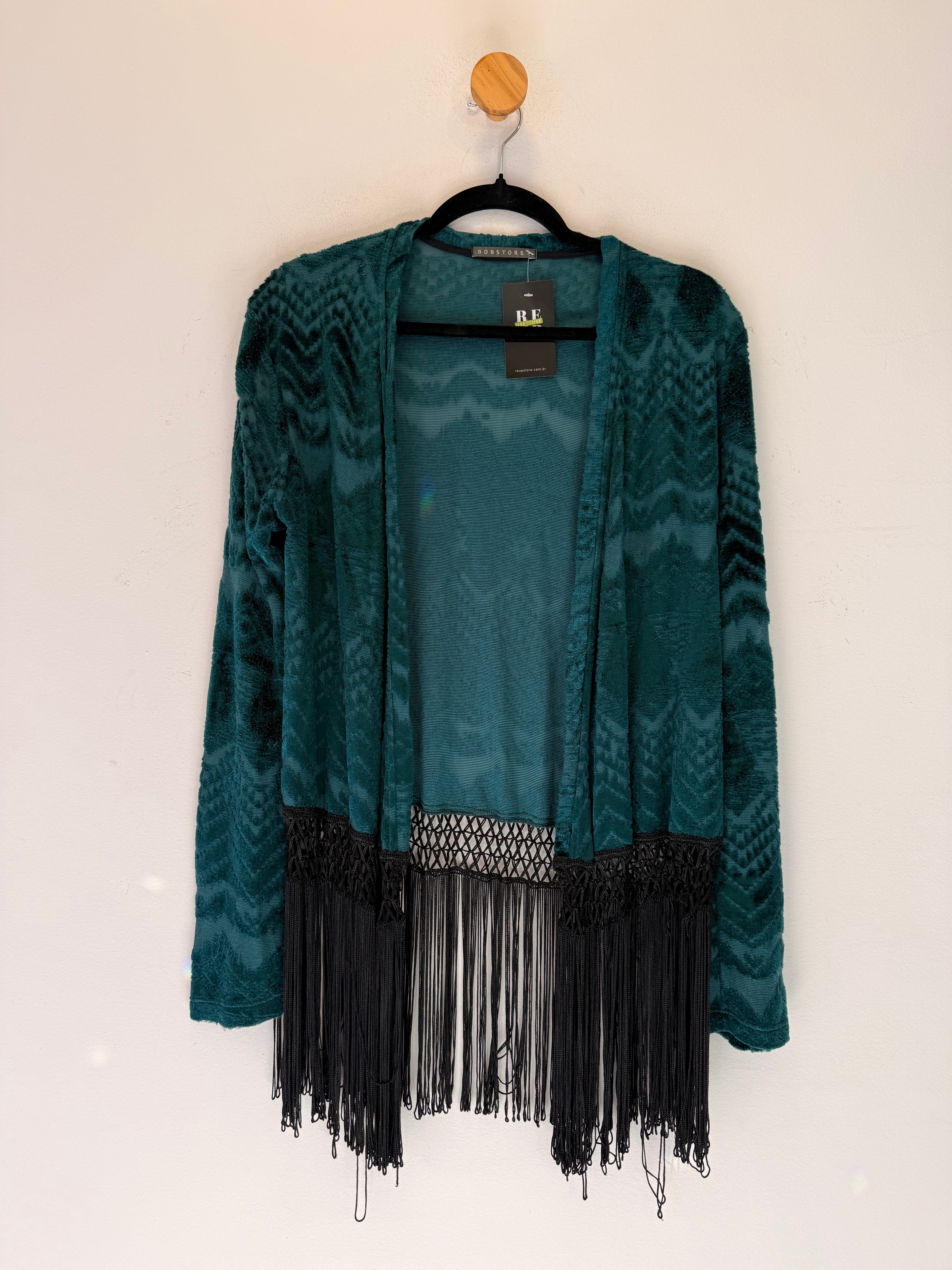 Kimono Verde com Franjas Bobstore