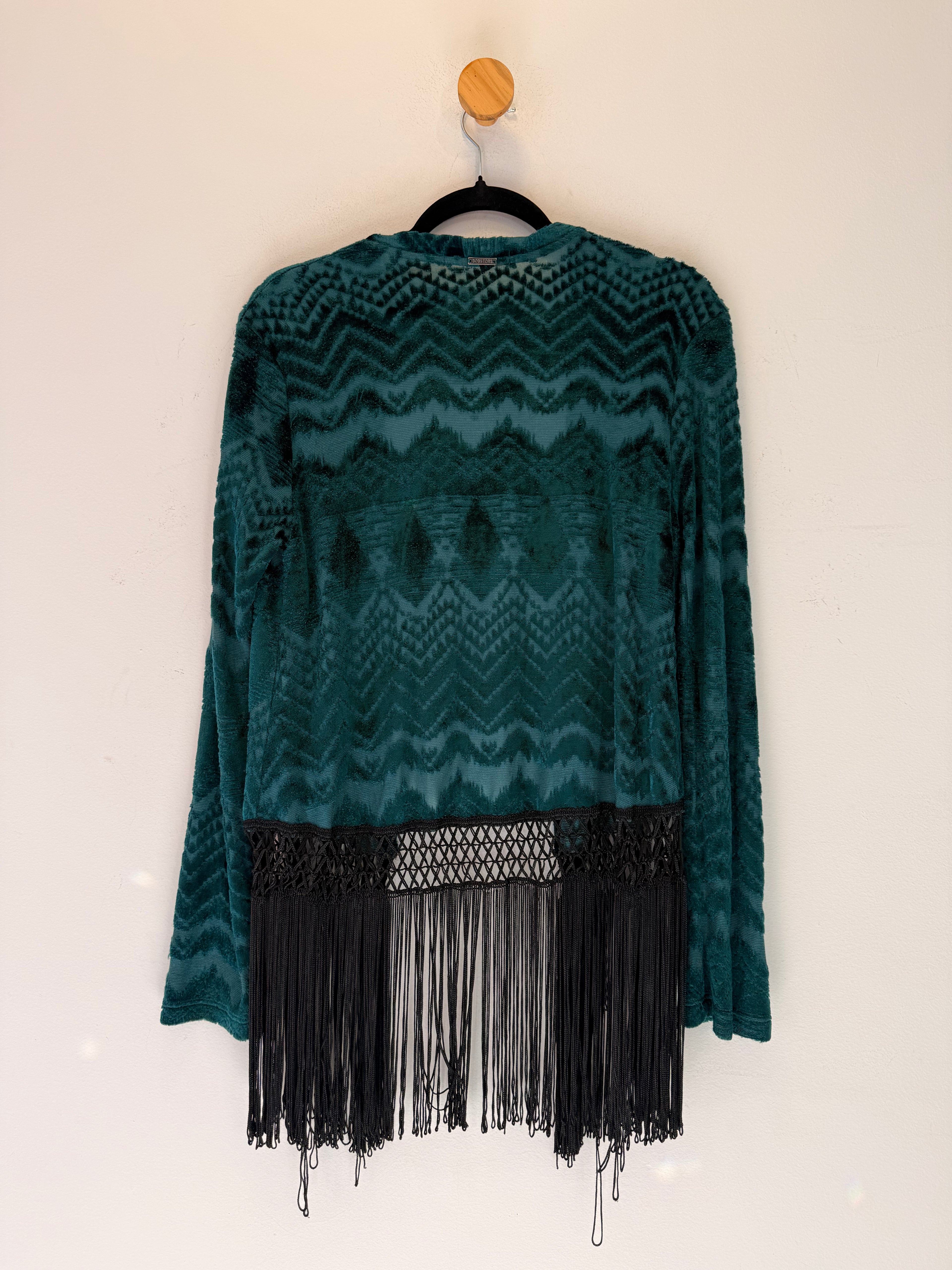 Kimono Verde com Franjas Bobstore