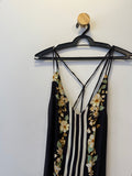 Vestido Preto Floral Branco