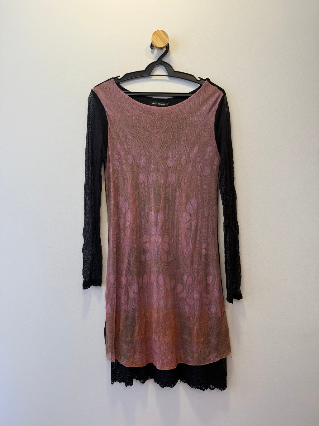 Vestido Rosa Antigo e Preto