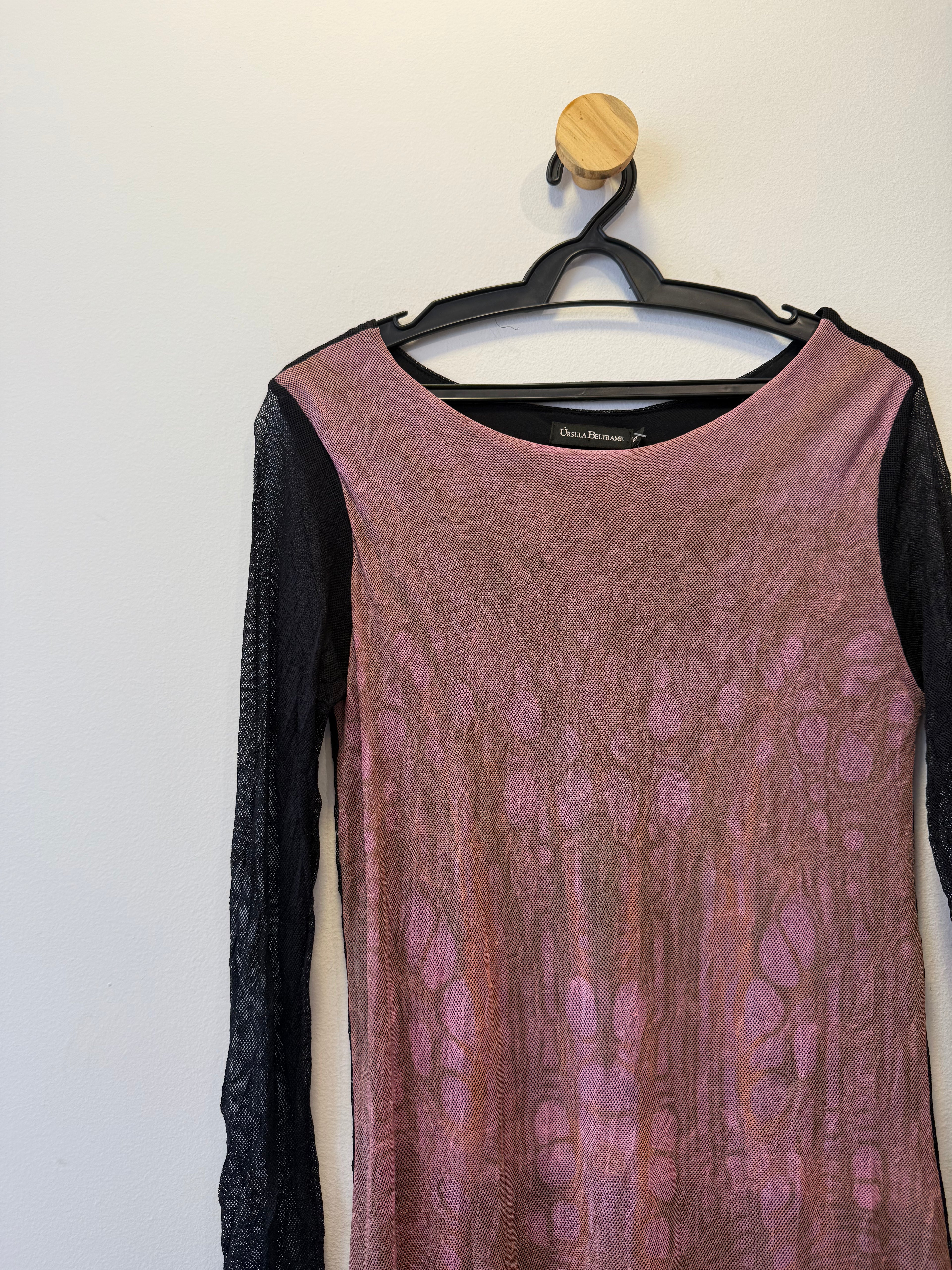 Vestido Rosa Antigo e Preto