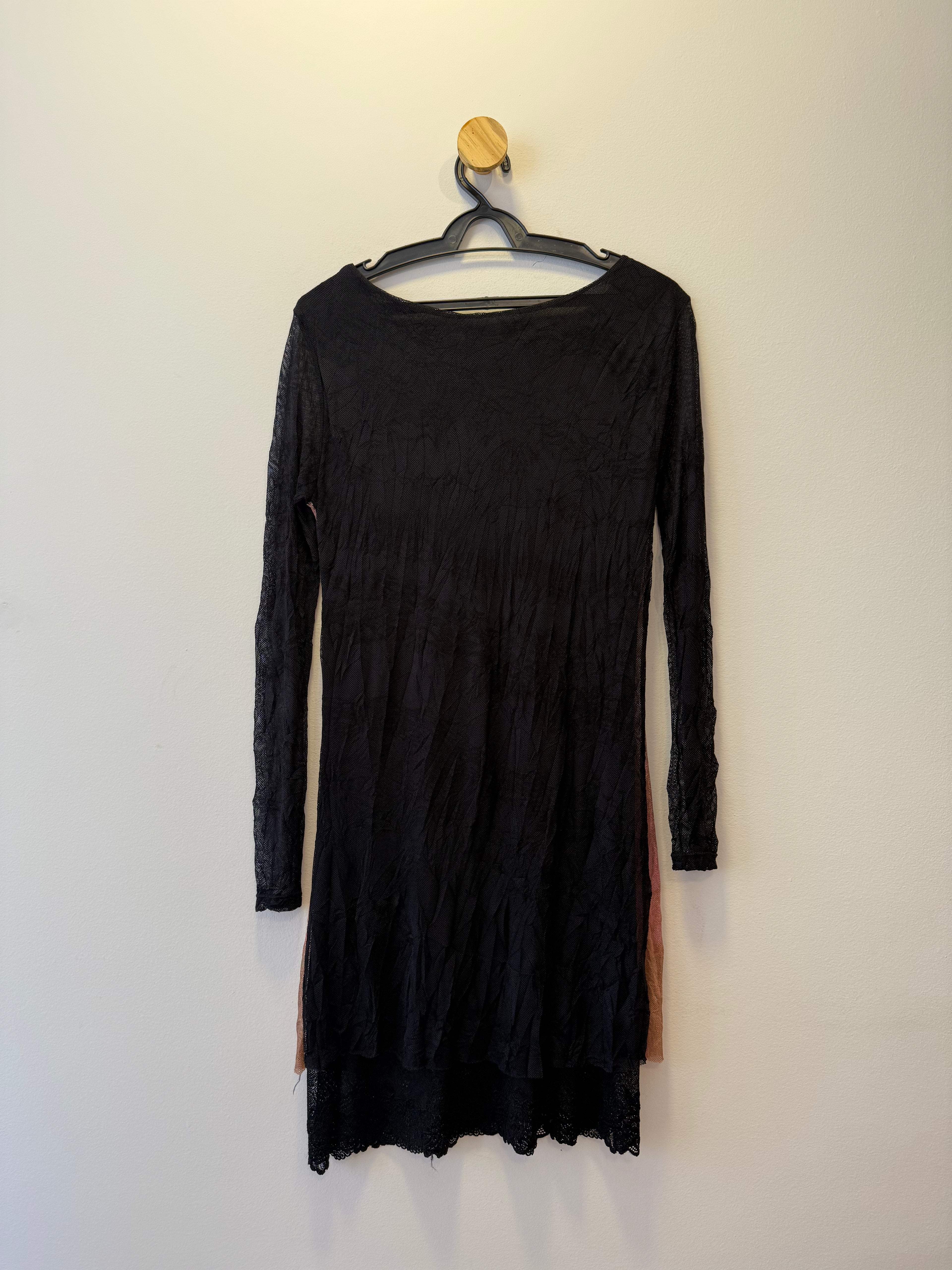 Vestido Rosa Antigo e Preto