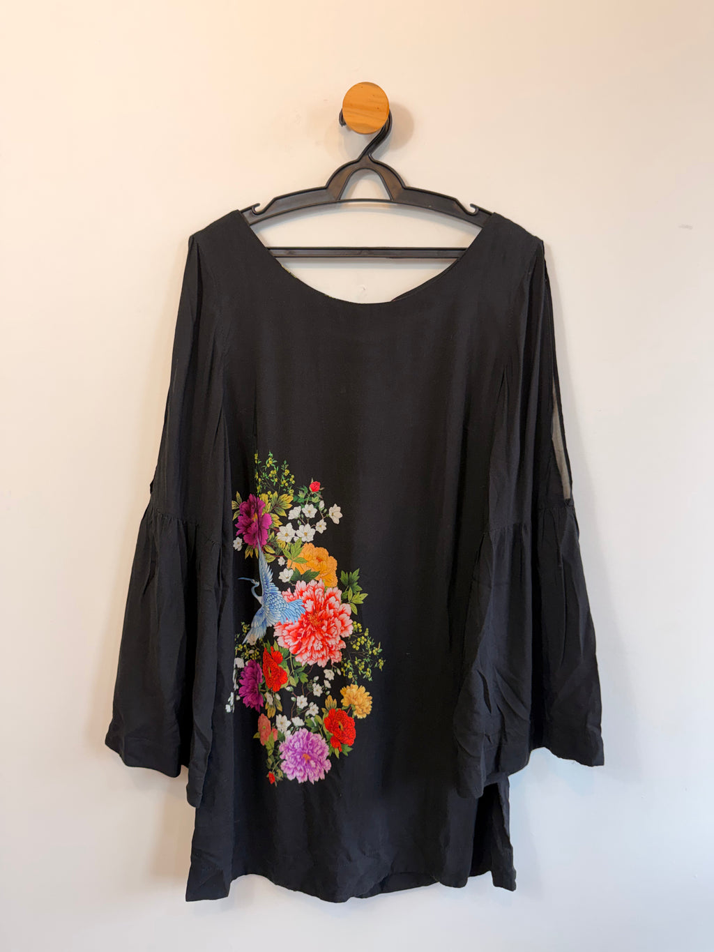 Vestido Preto Estampa Localizada Farm