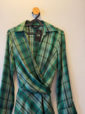 Vestido Xadrez Verde Mango