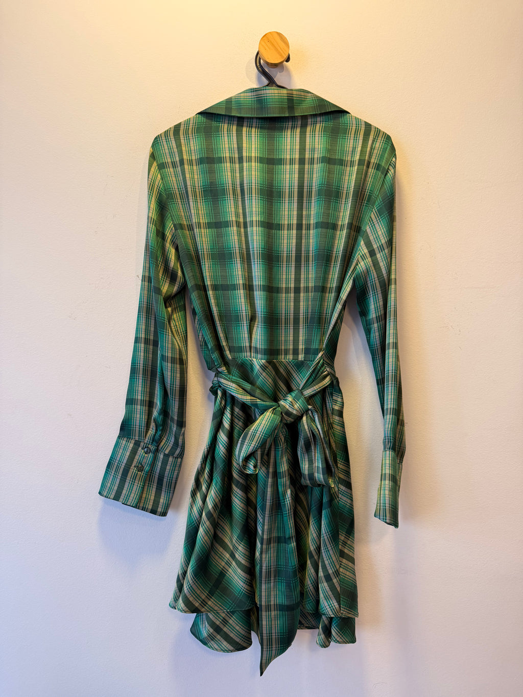 Vestido Xadrez Verde Mango
