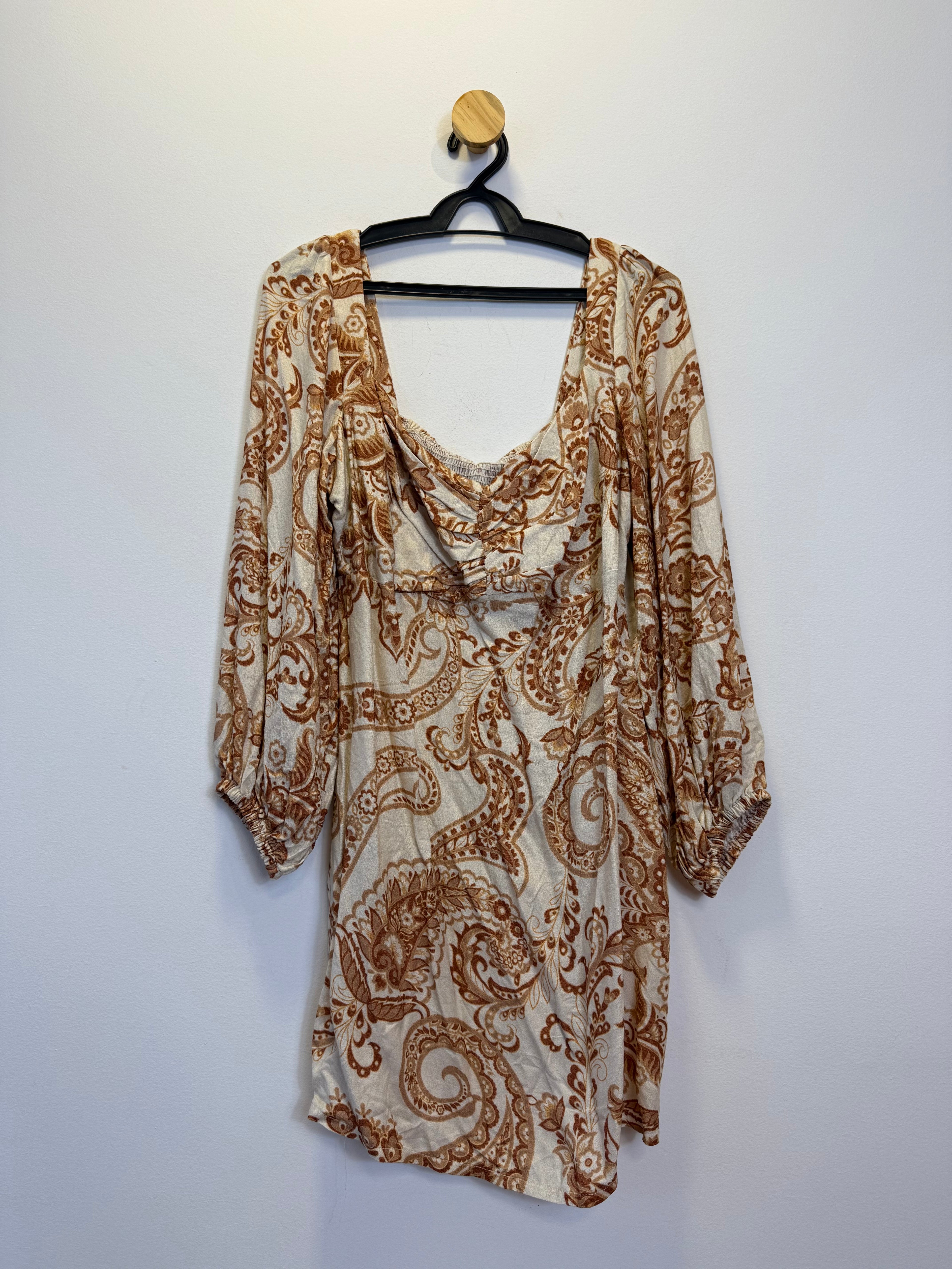 Vestido Estampado Manga Bufante