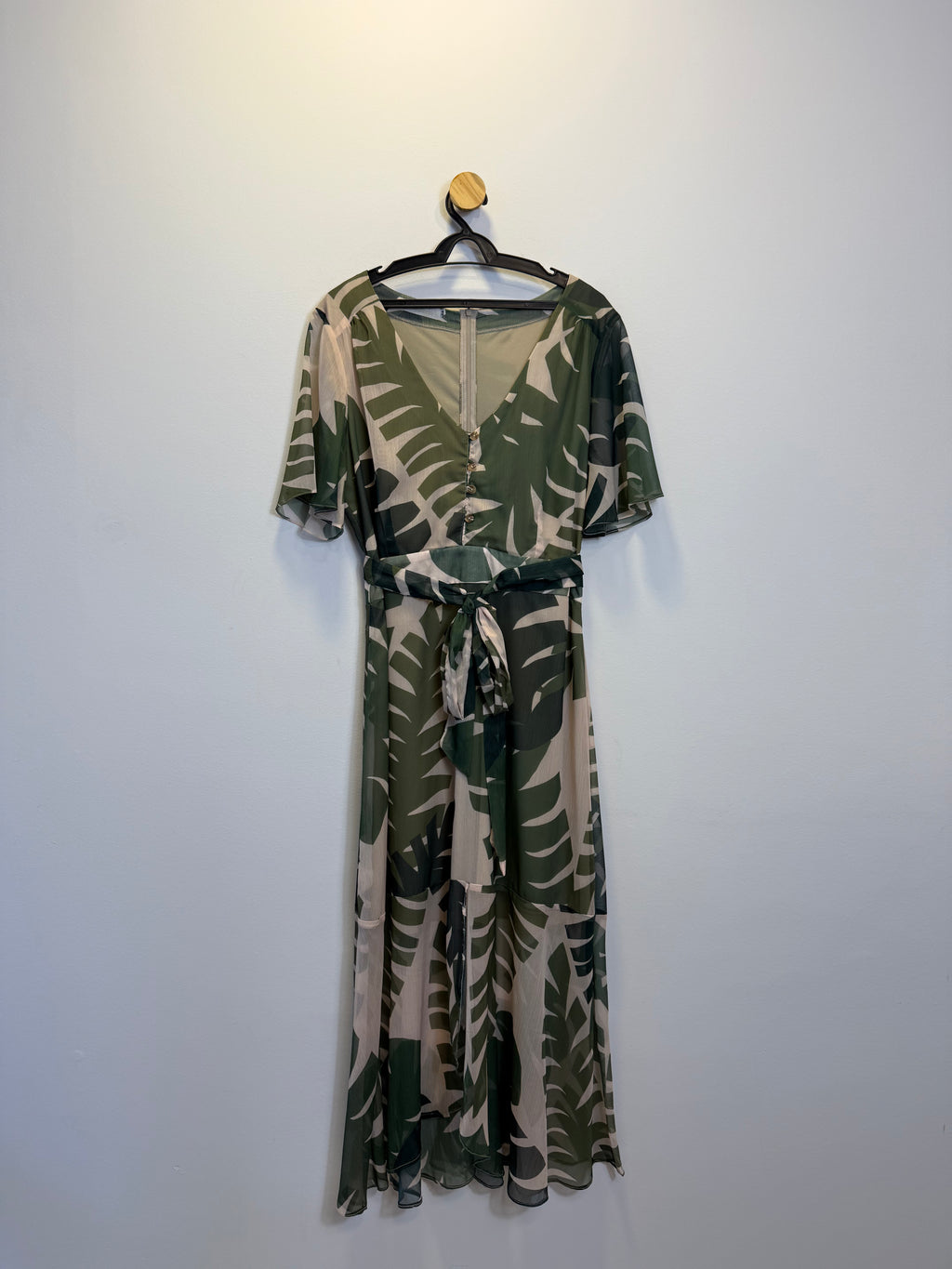 Vestido Longo Estampa Folhagens