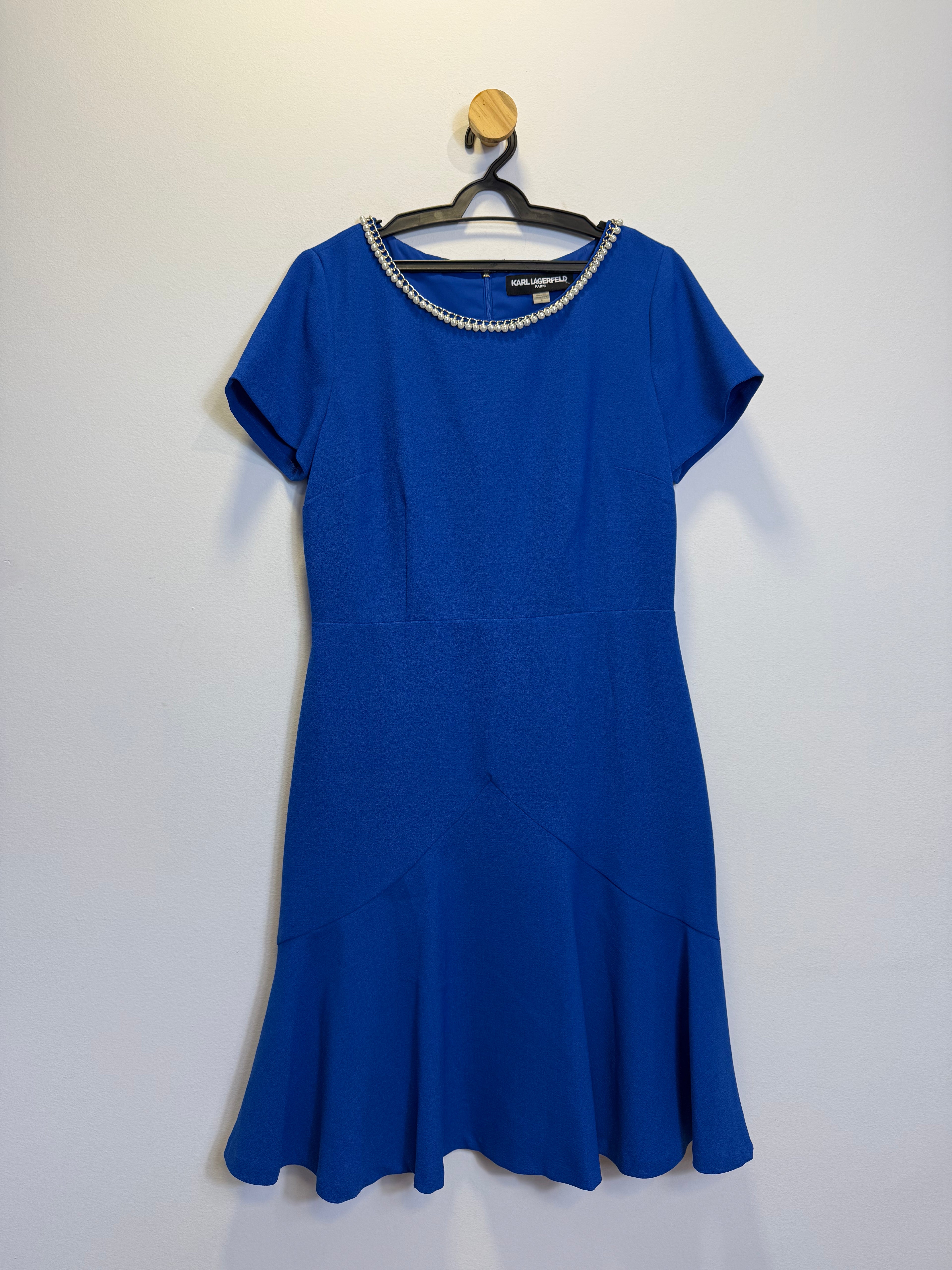 Vestido Azul Royal Perolas