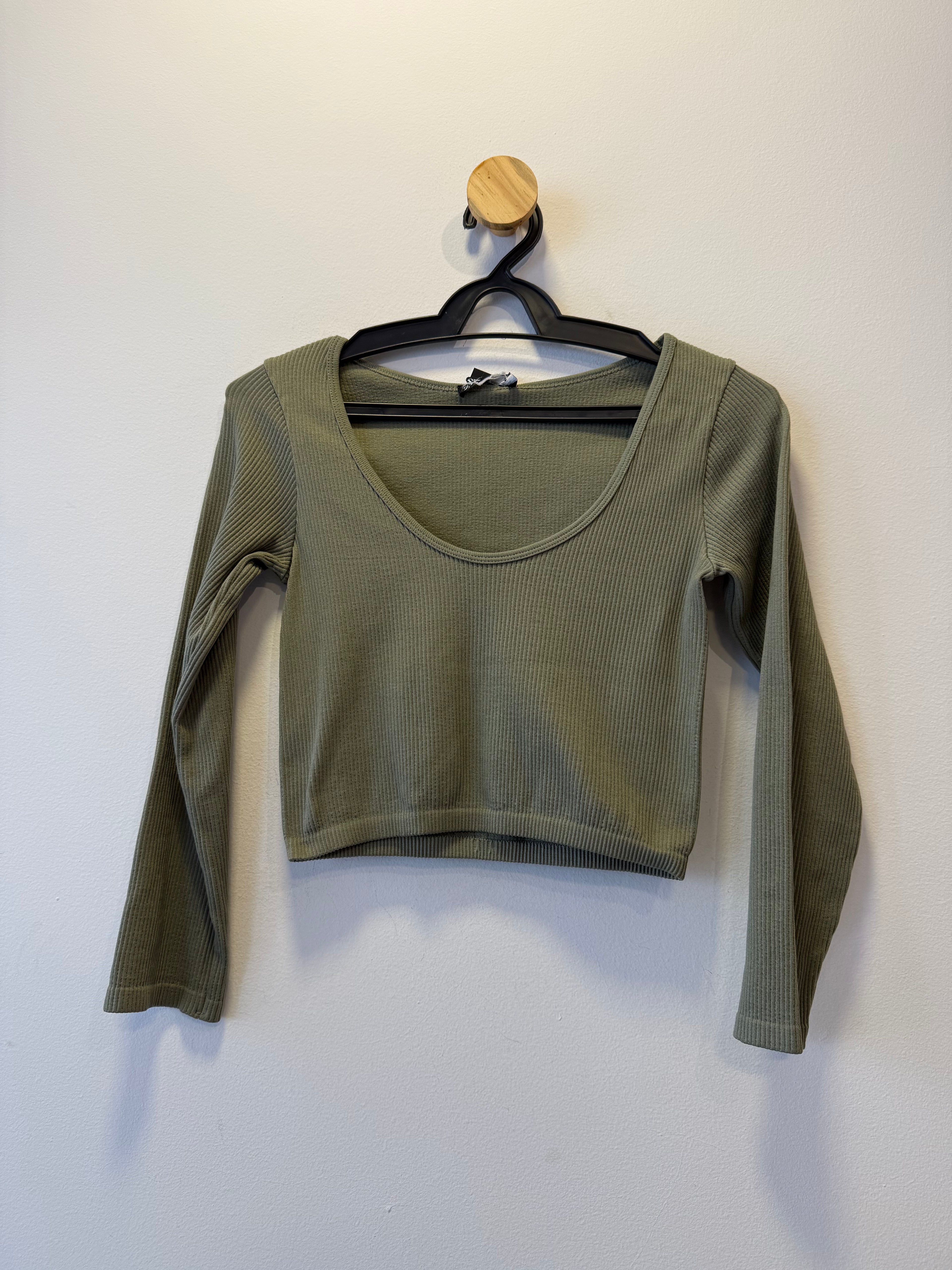 Cropped Canelado Verde
