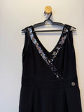 Vestido Longo Preto Decote em Paête