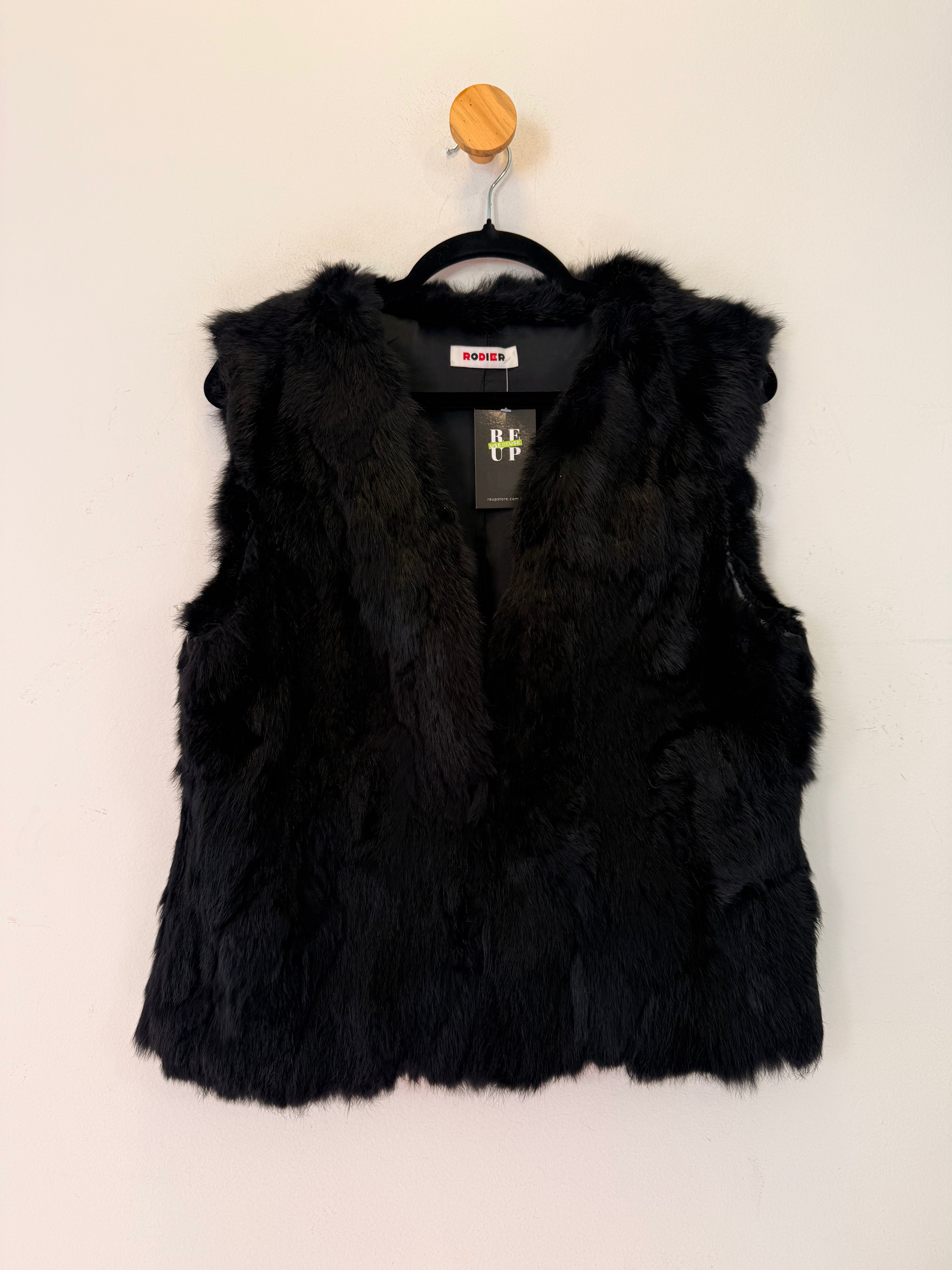 Colete de Pele Preto Rodier