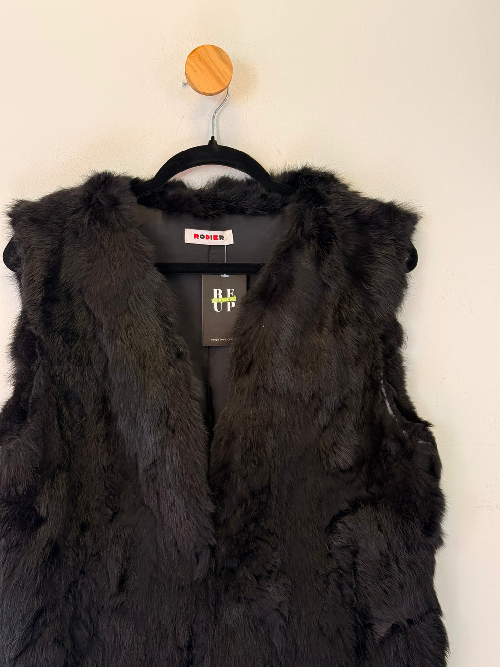 Colete de Pele Preto Rodier