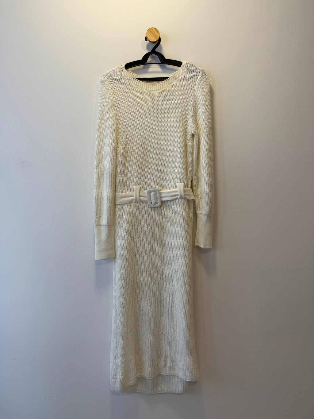 Vestido Midi em Tricot Off White