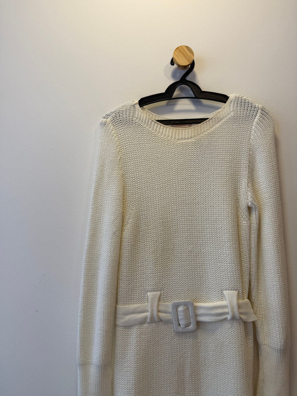 Vestido Midi em Tricot Off White