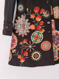 Casaco Preto com Flores Desigual