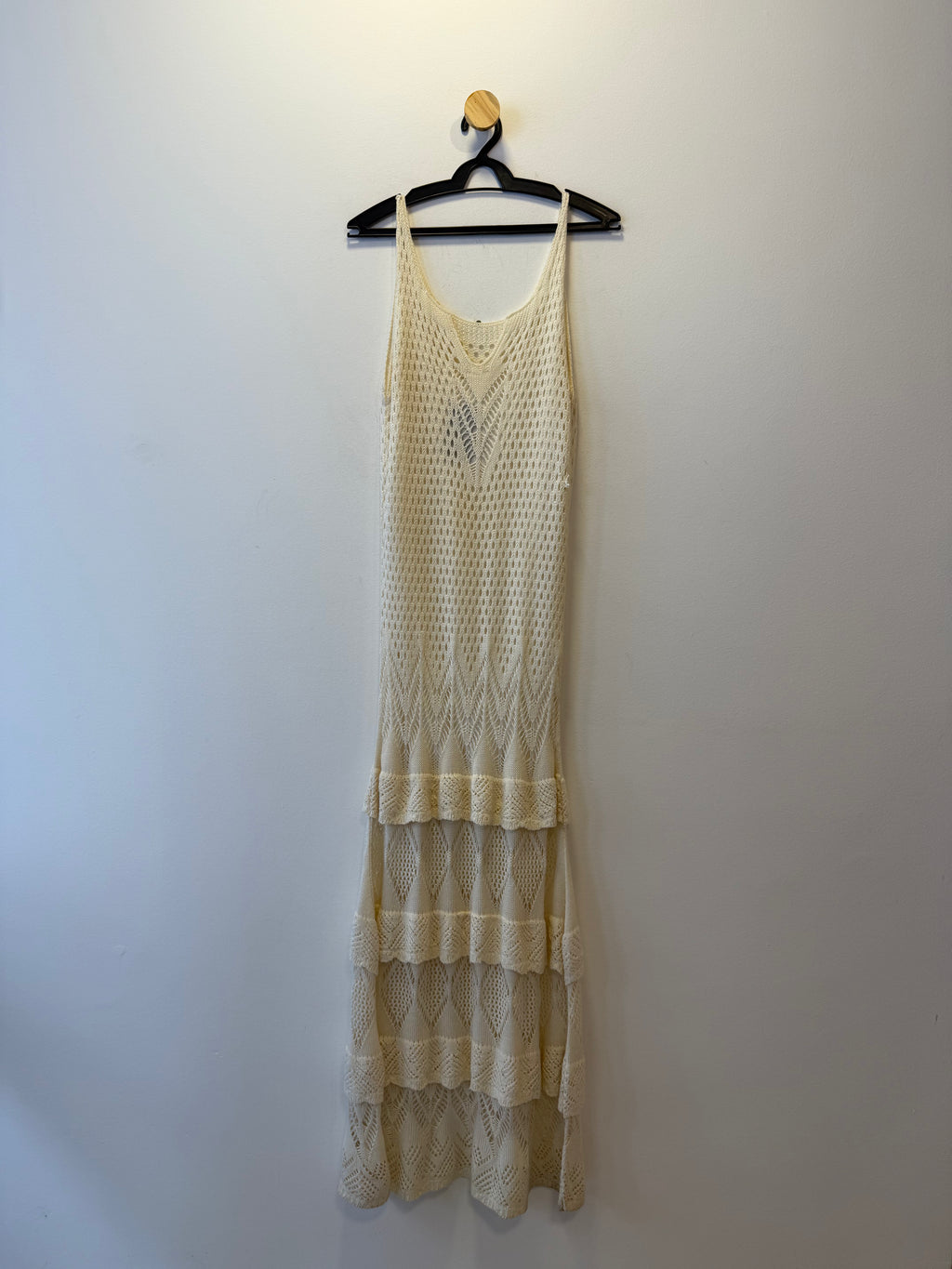 Vestido Midi Crochê Offwhite