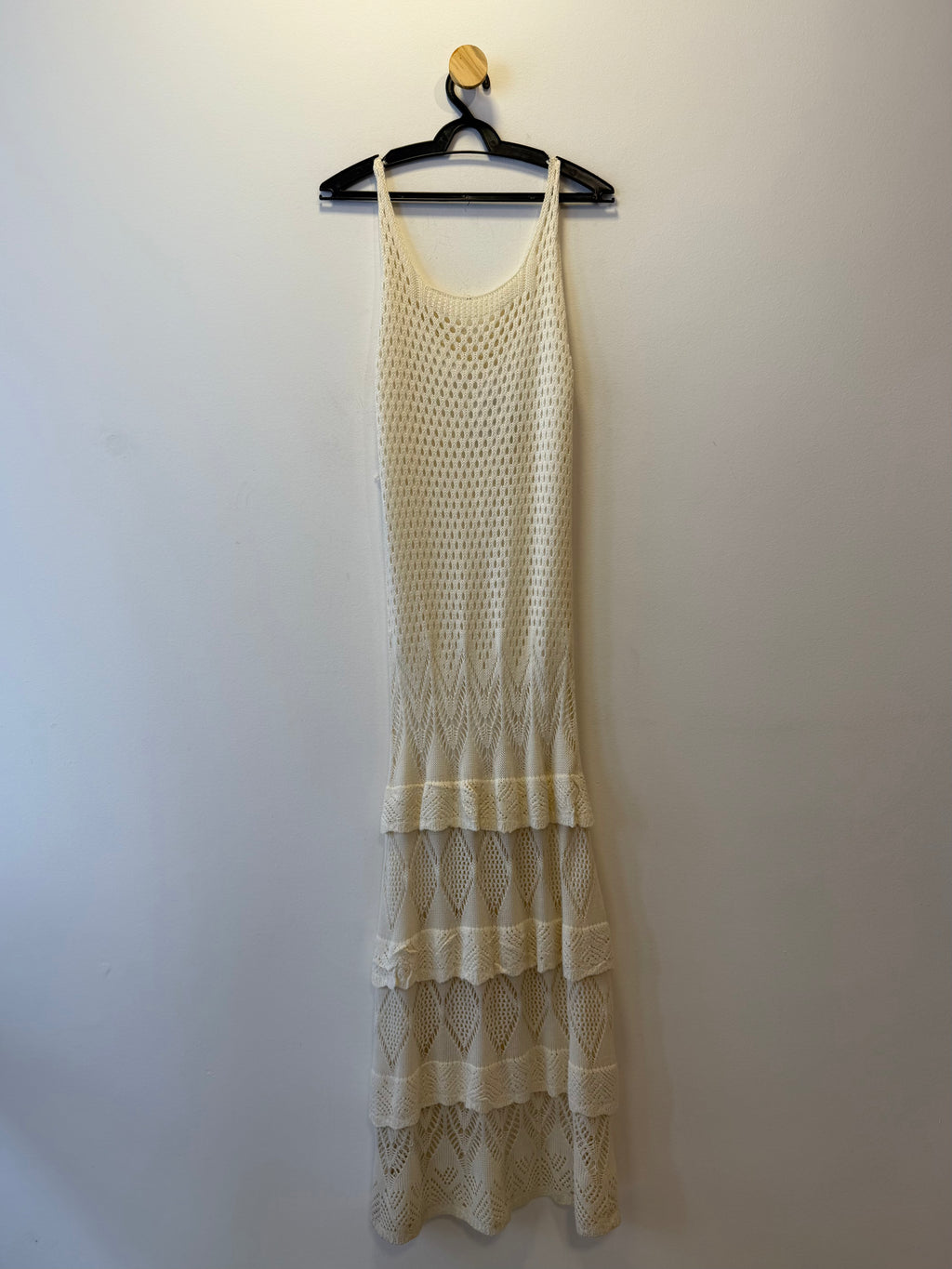 Vestido Midi Crochê Offwhite
