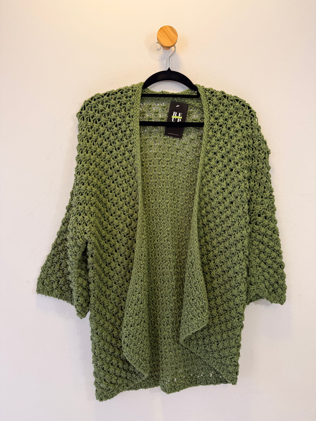 Cardigan em Tricot Verde