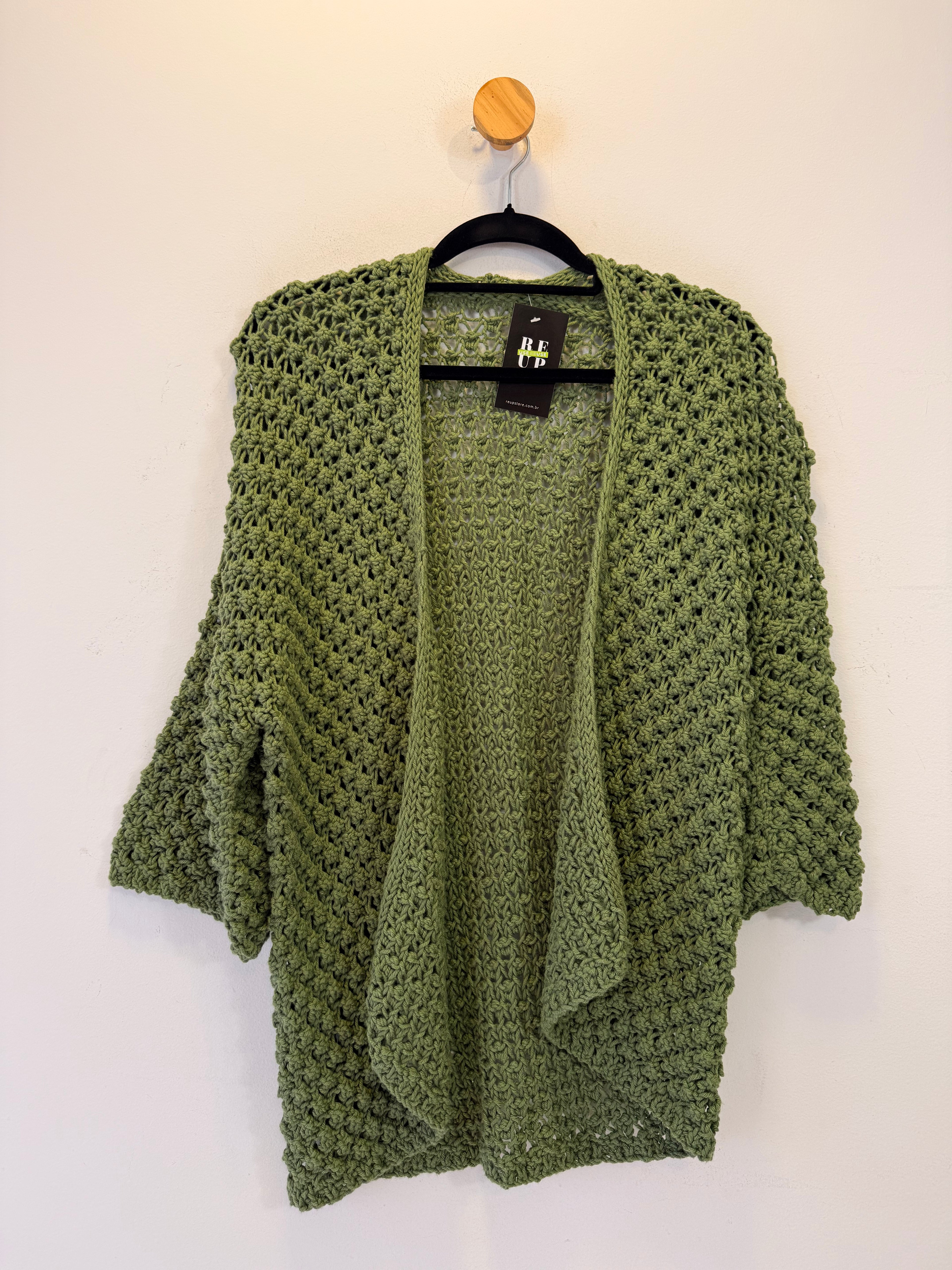 Cardigan em Tricot Verde