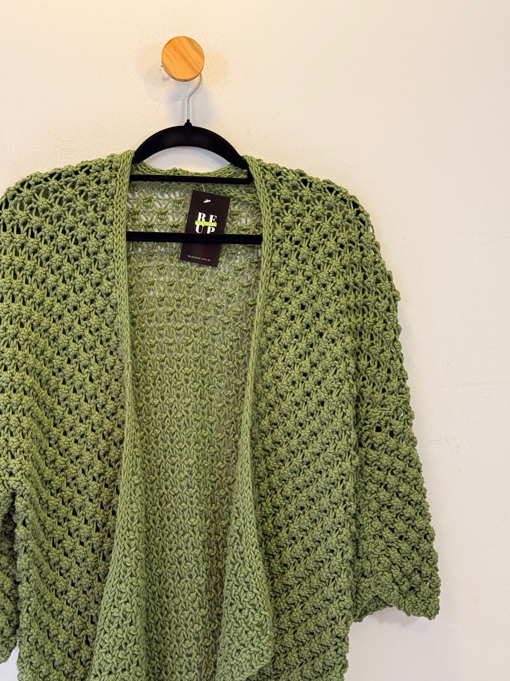 Cardigan em Tricot Verde
