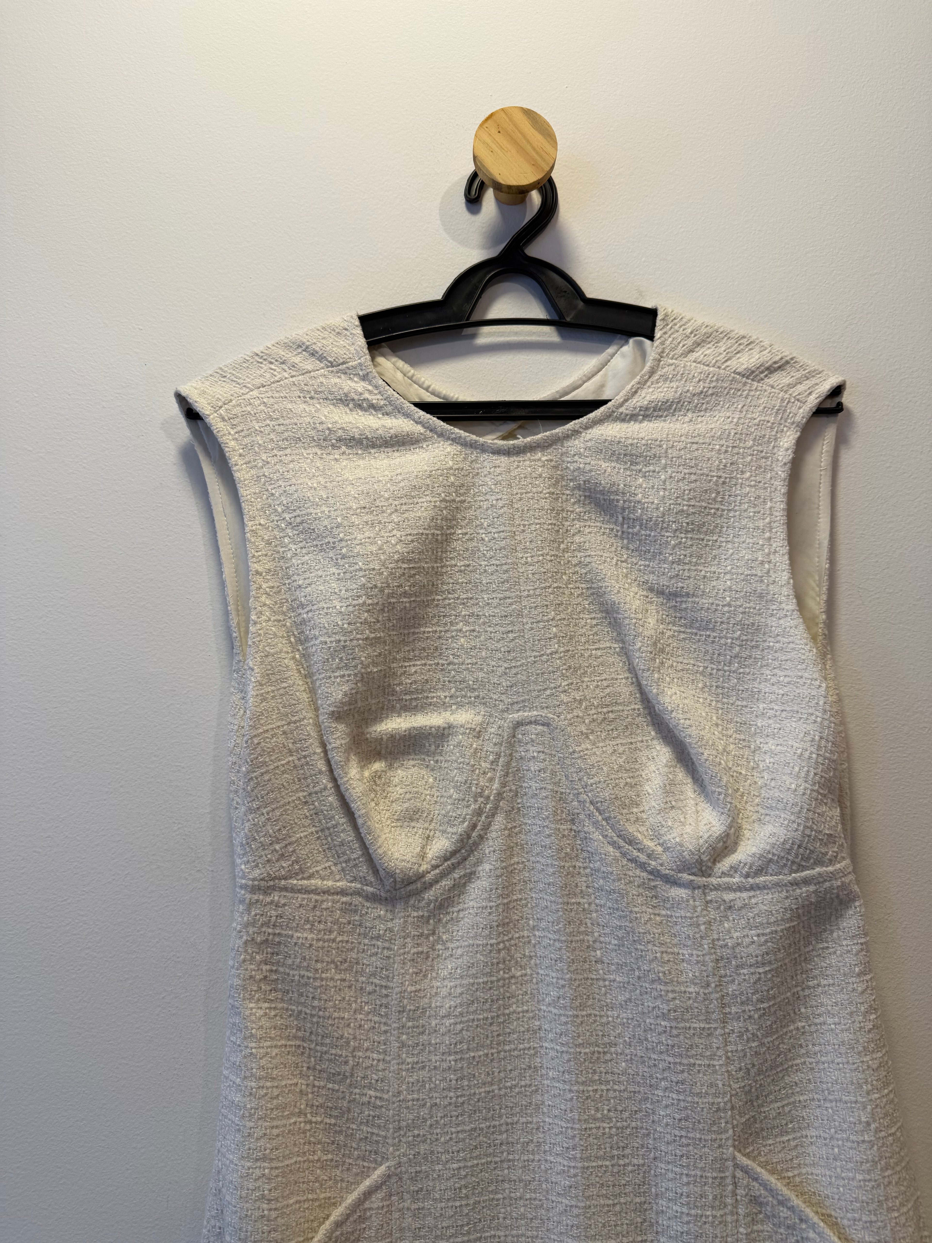 Vestido Tubinho Tweed Branco