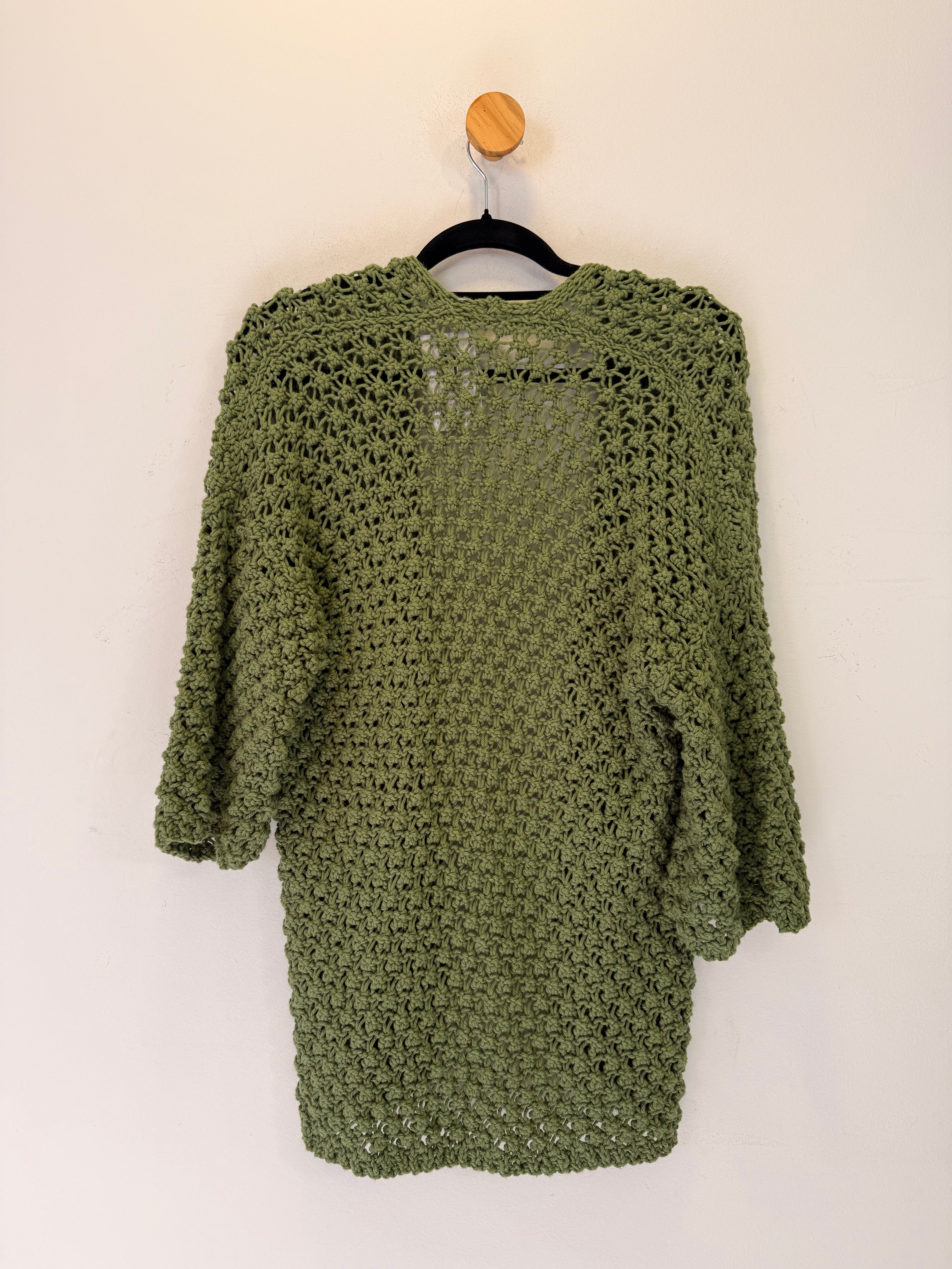 Cardigan em Tricot Verde