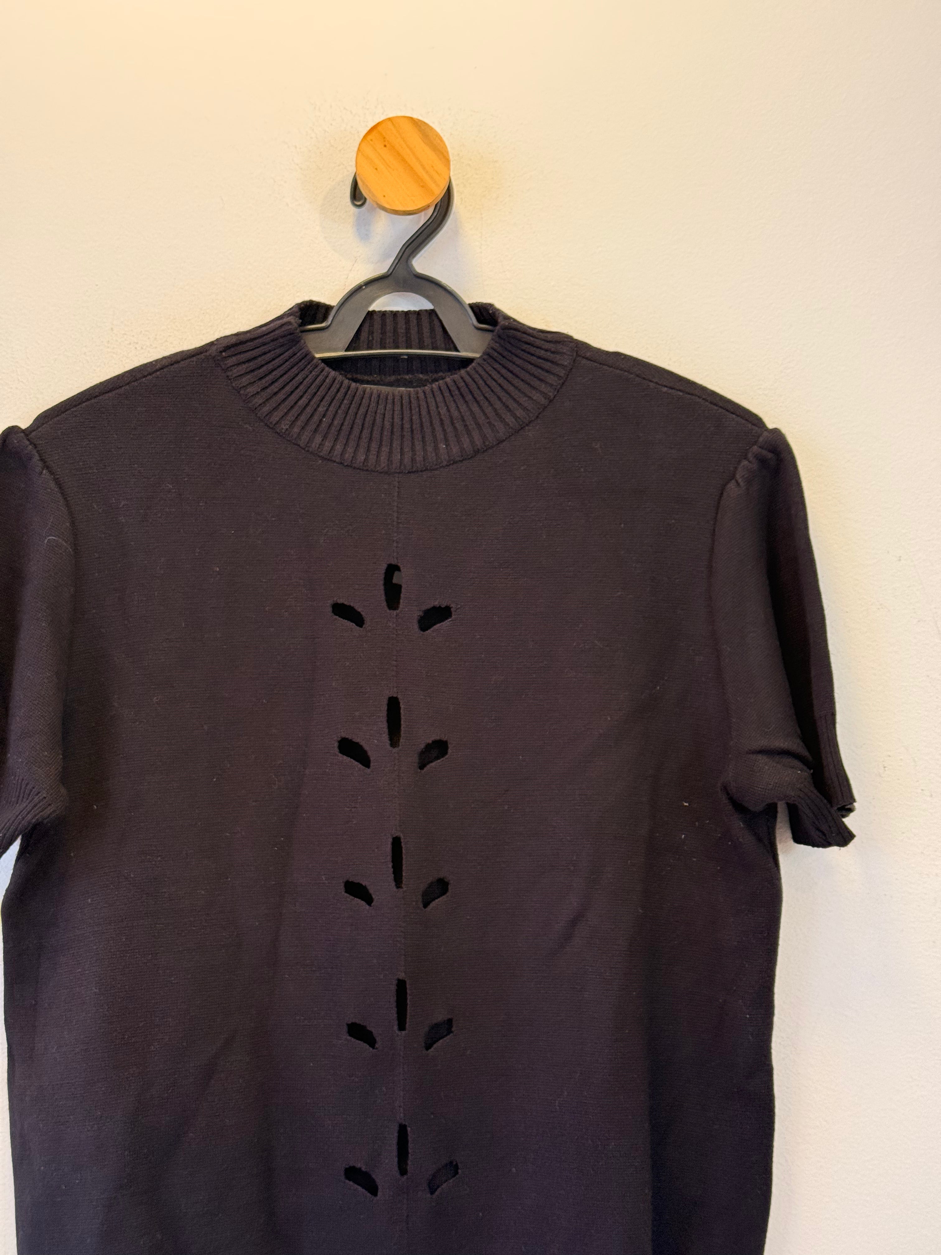 Blusa Preta em Malha Tricot