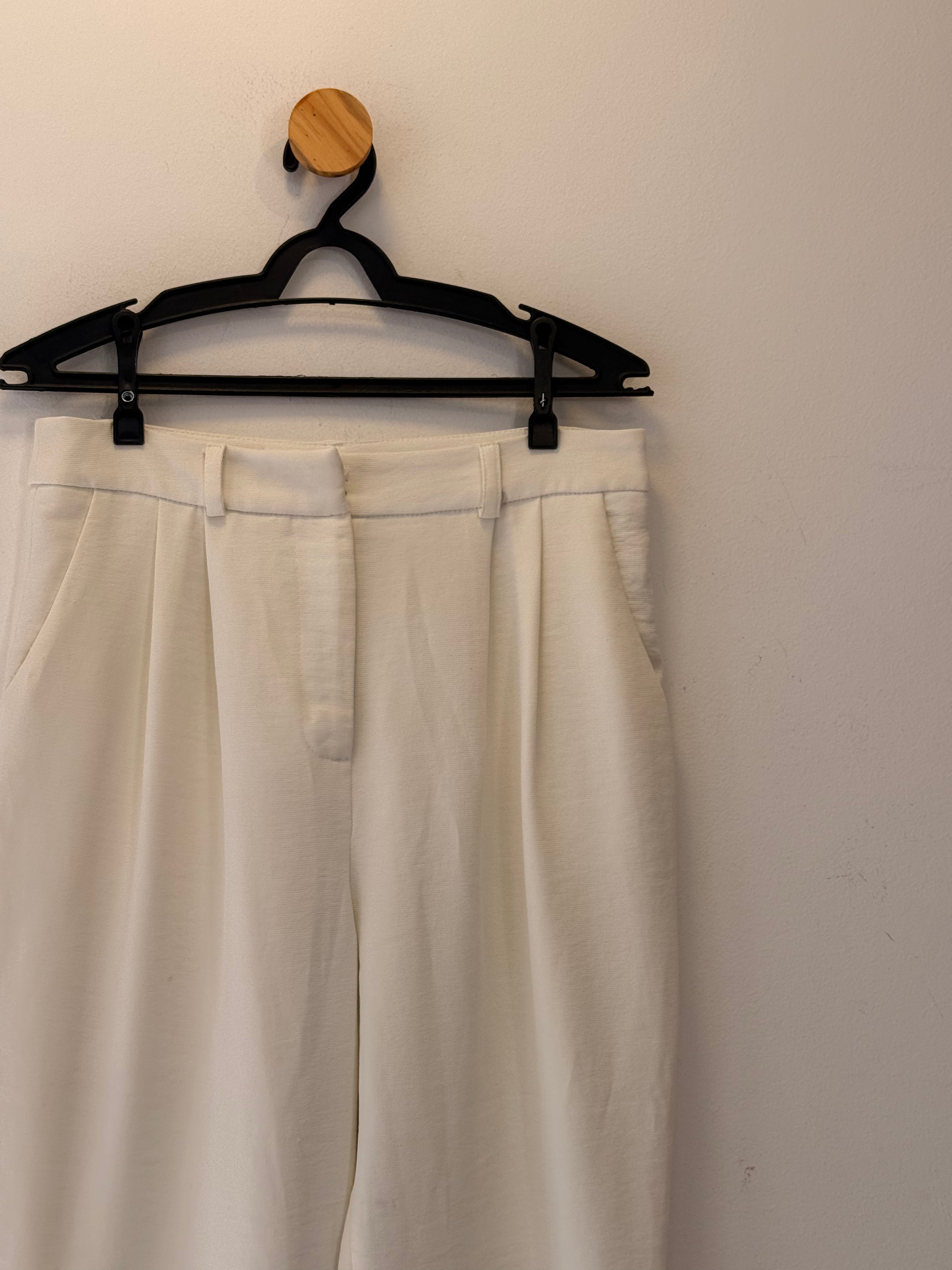 Calça Alfaiataria Branca Madre Pérola