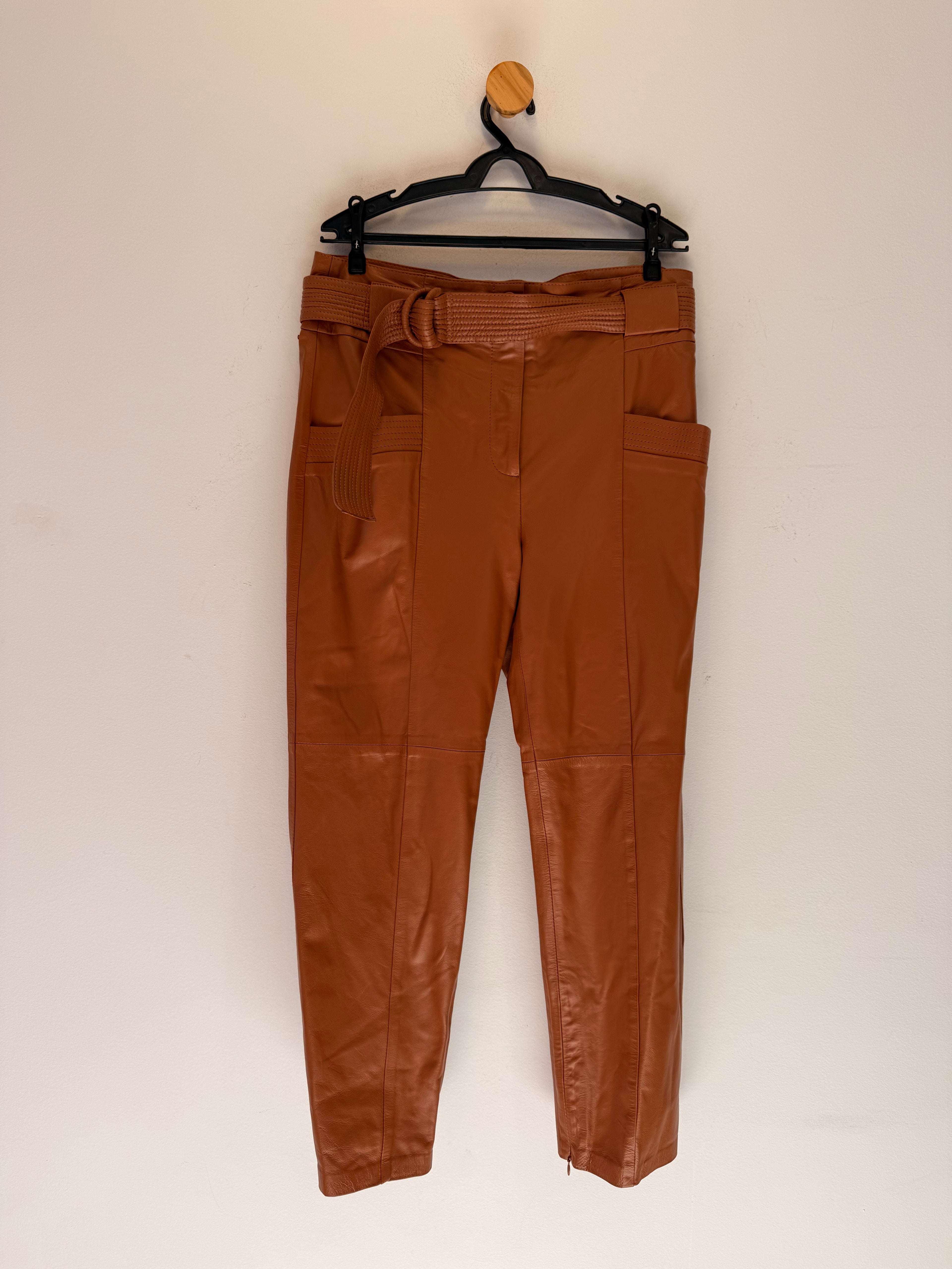 Calça de Couro Terracota Brooksfield