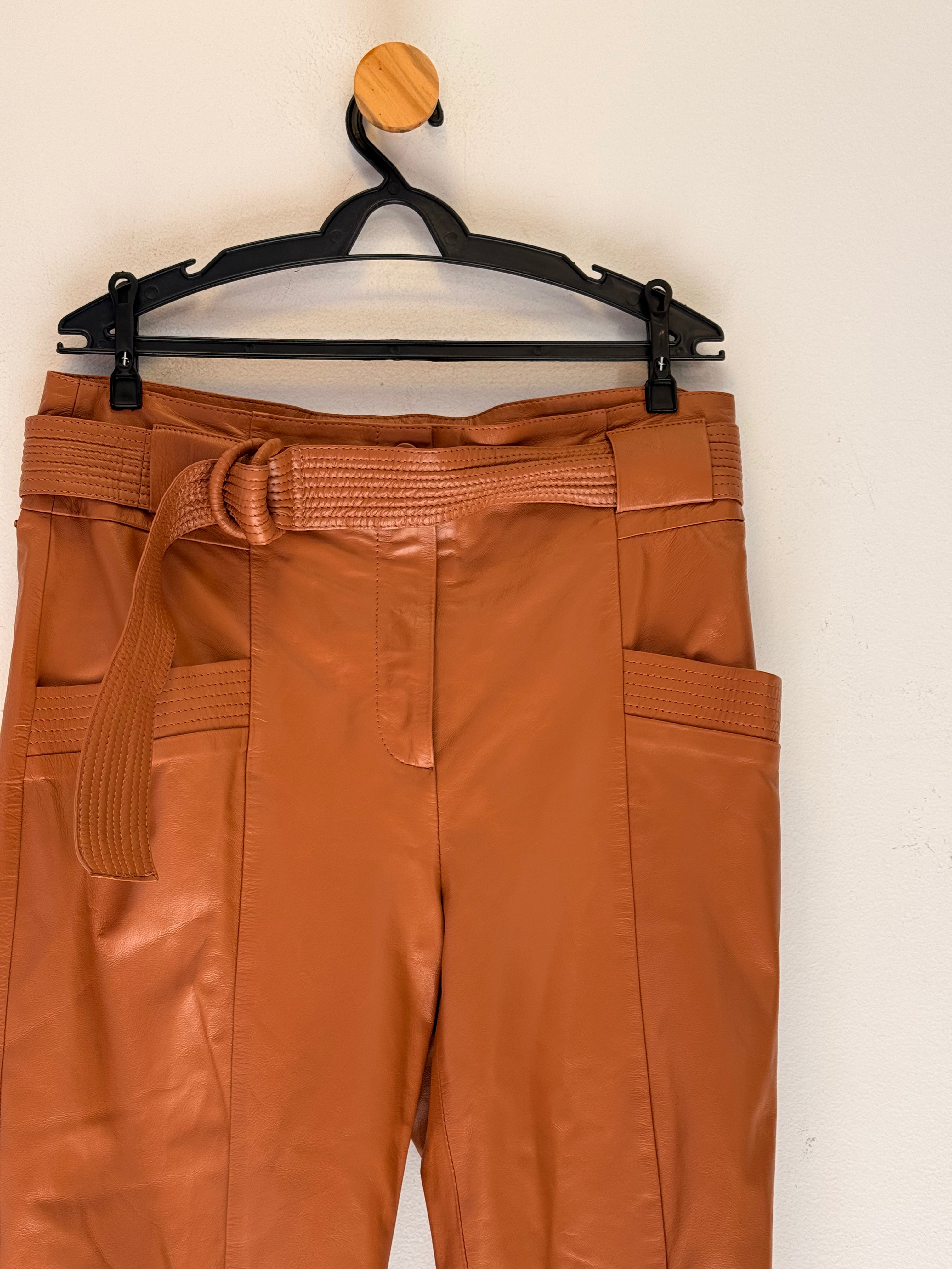 Calça de Couro Terracota Brooksfield