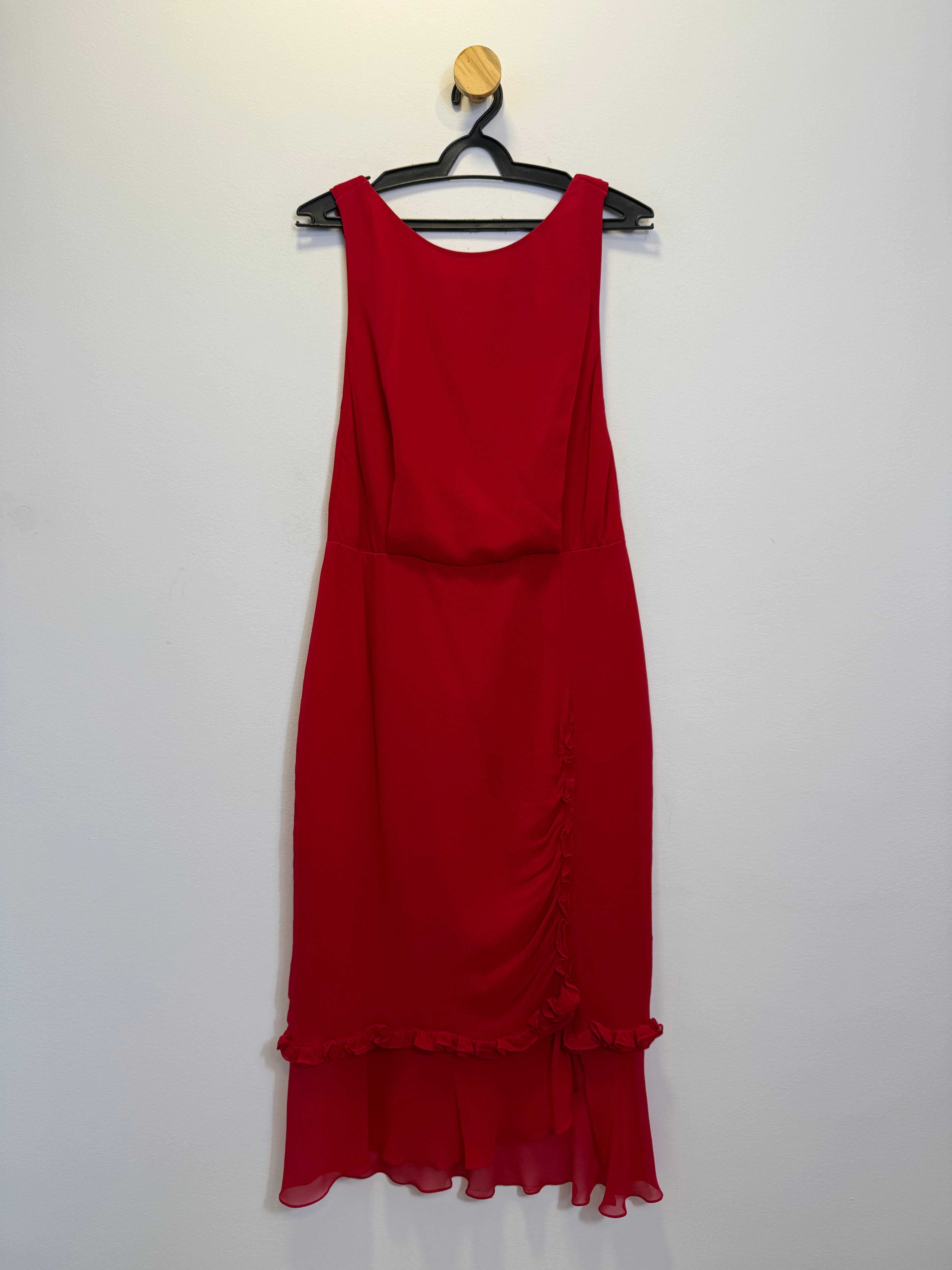 Vestido Vermelho Babados