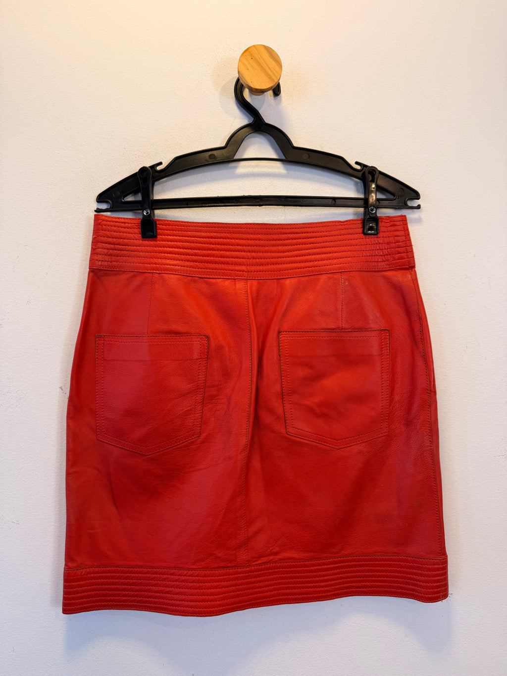 Saia de Couro Vermelho Brooksfield