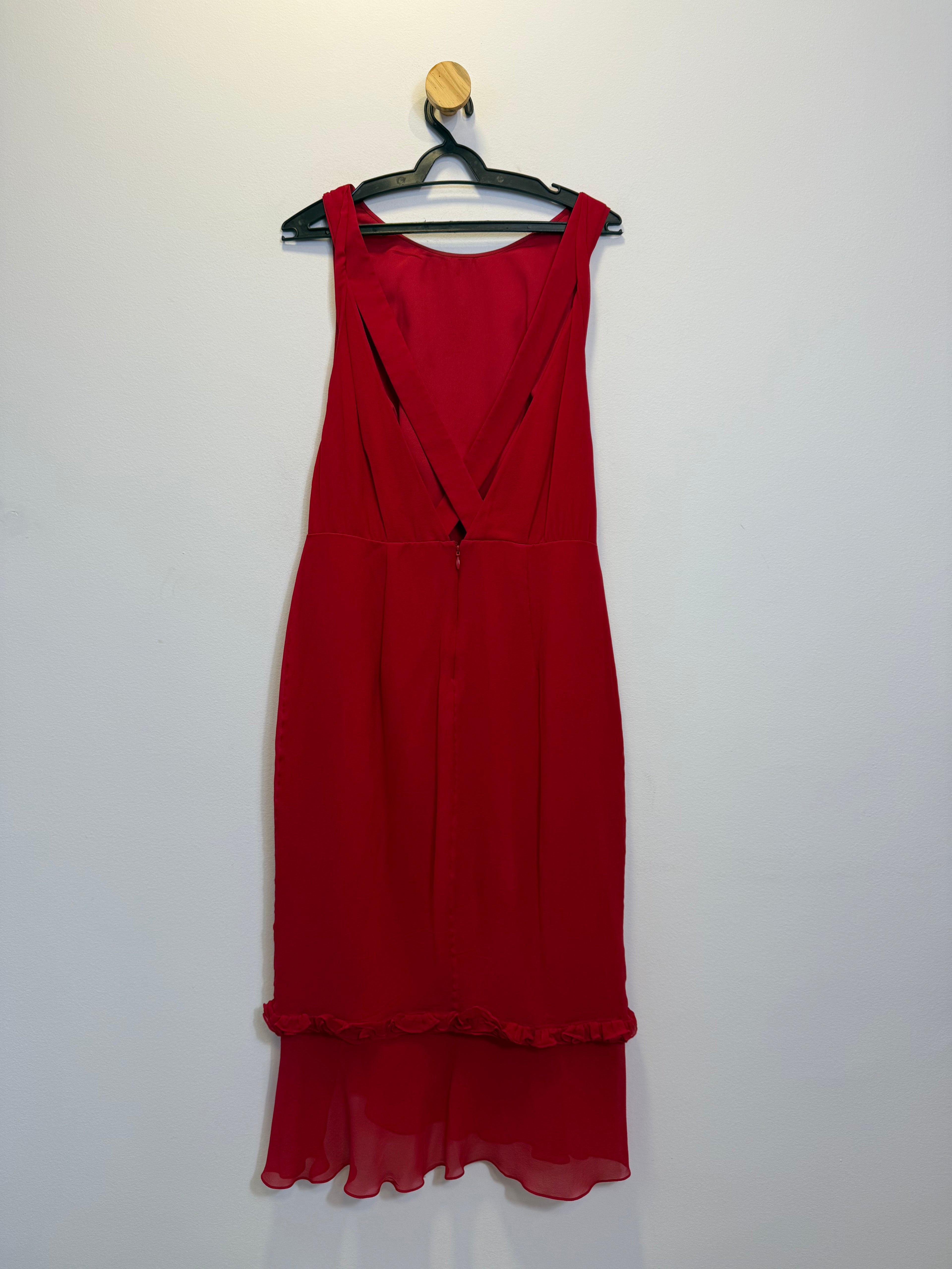 Vestido Vermelho Babados