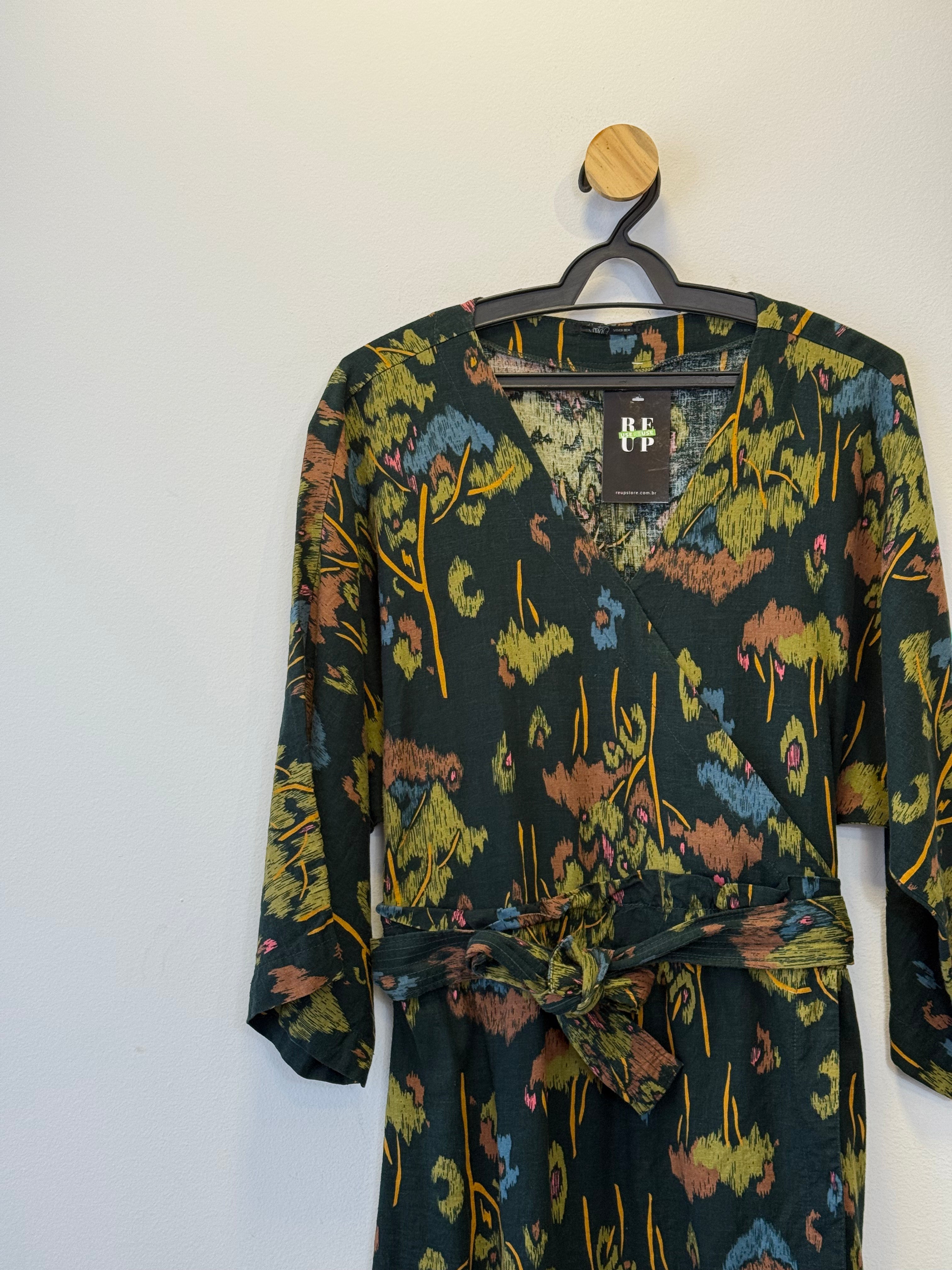 Vestido Estampado com Cinto