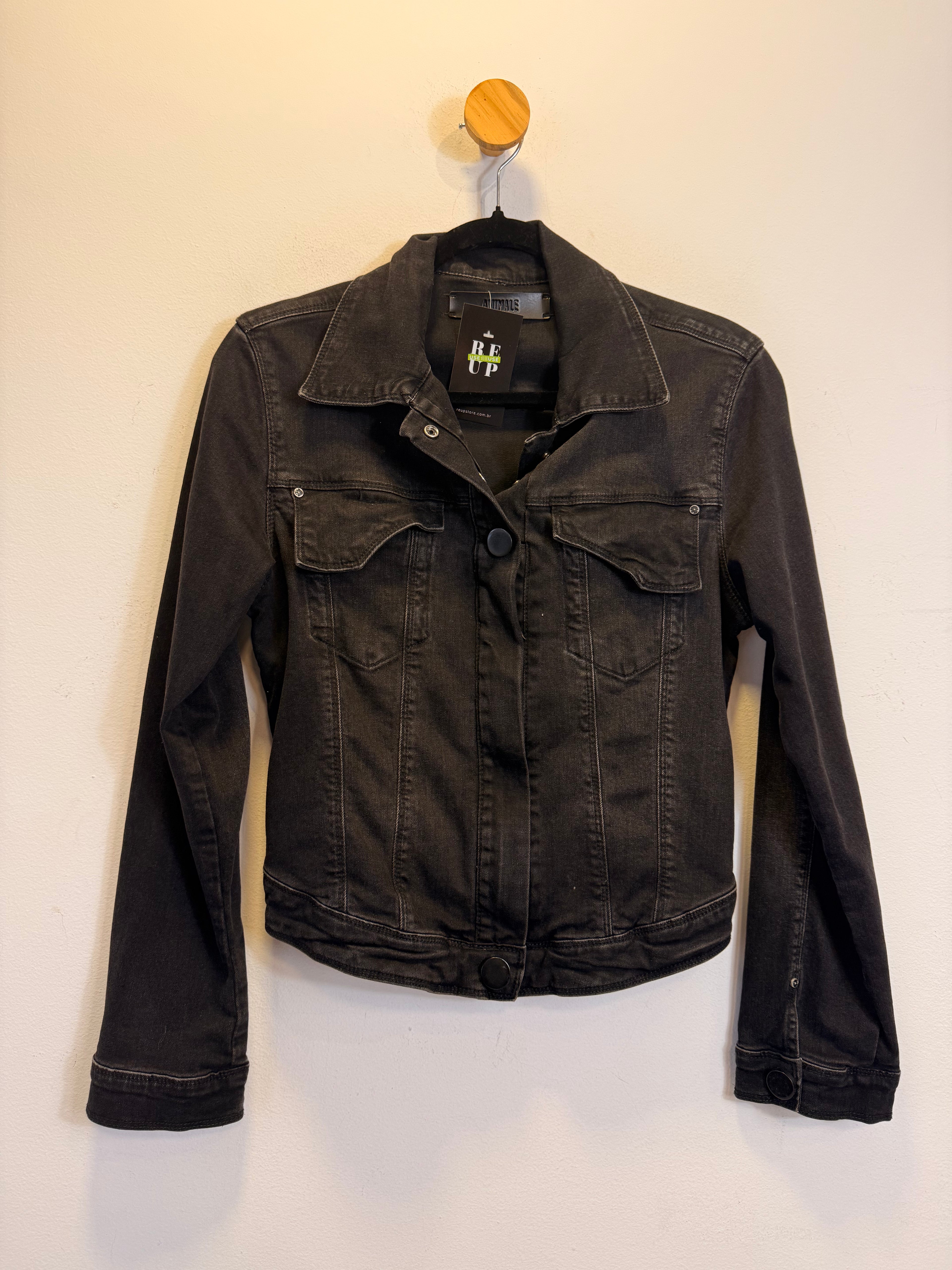 Jaqueta Jeans Preta Animale