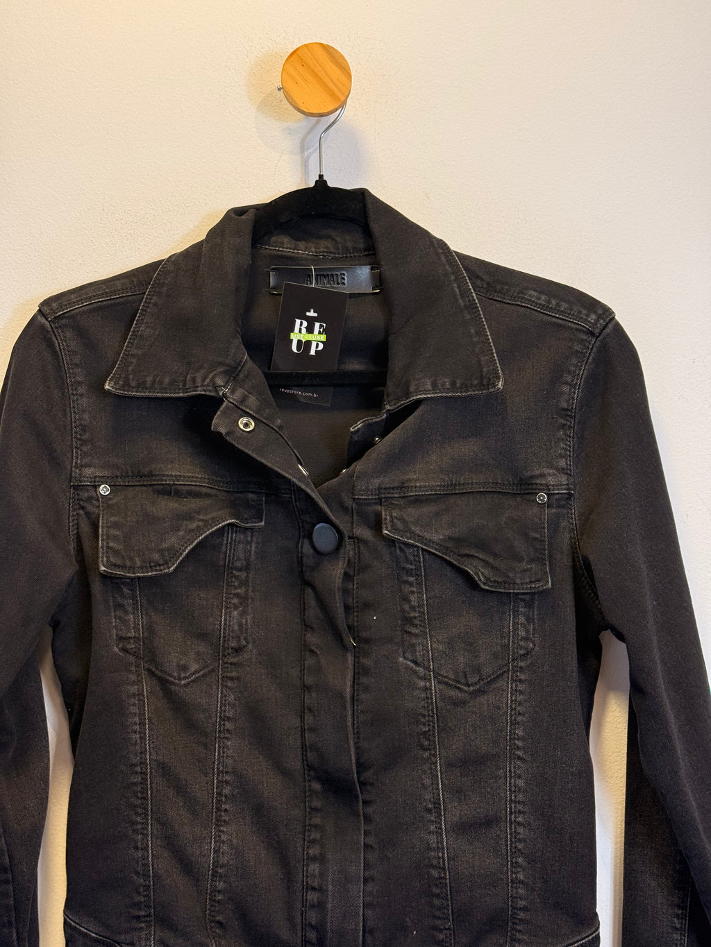 Jaqueta Jeans Preta Animale