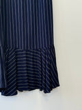 Vestido Azul Marinho Risca de Giz