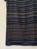 Vestido Pedrarias Prata e Dourado