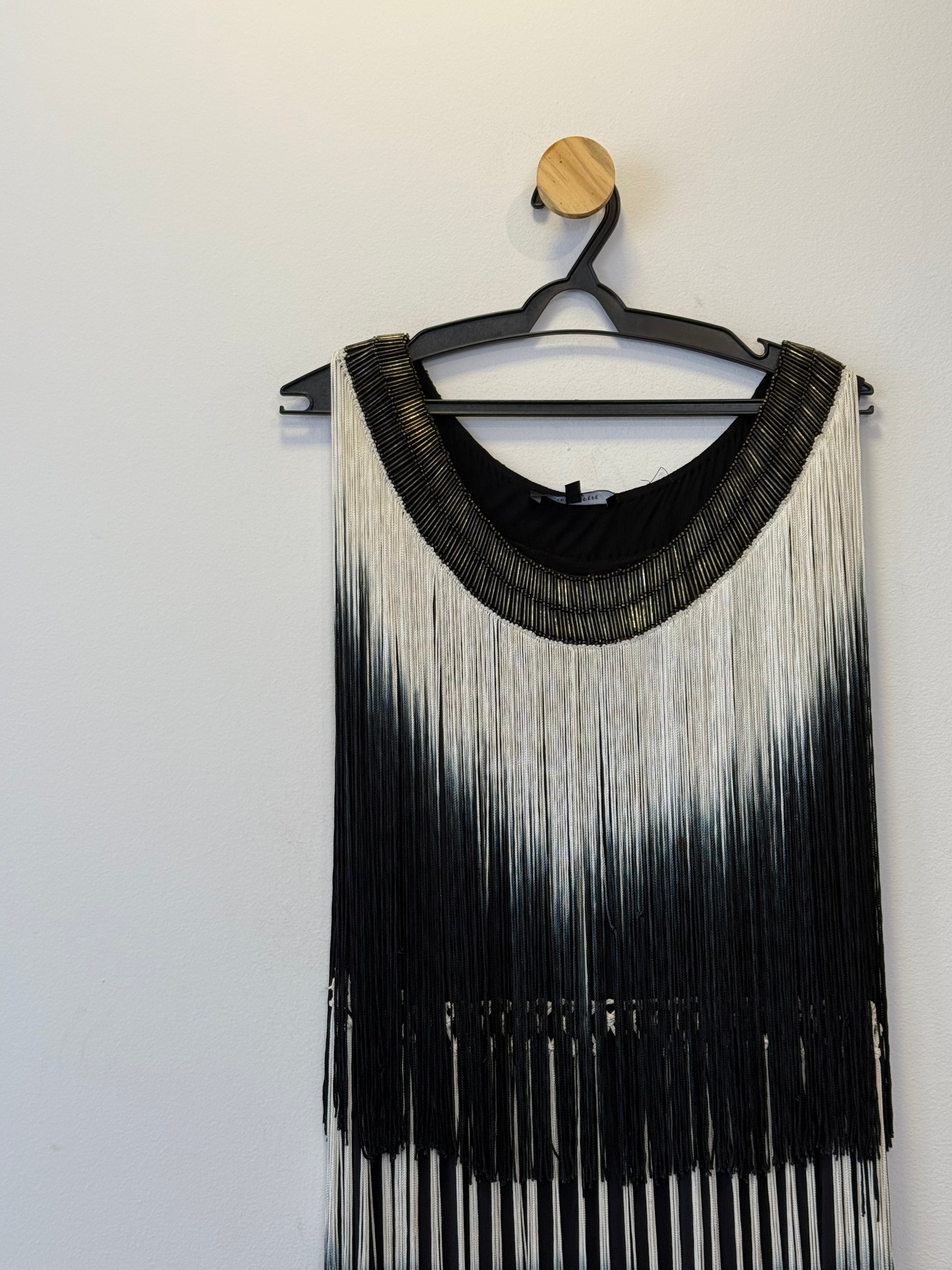 Vestido Franjas Preto e Branco