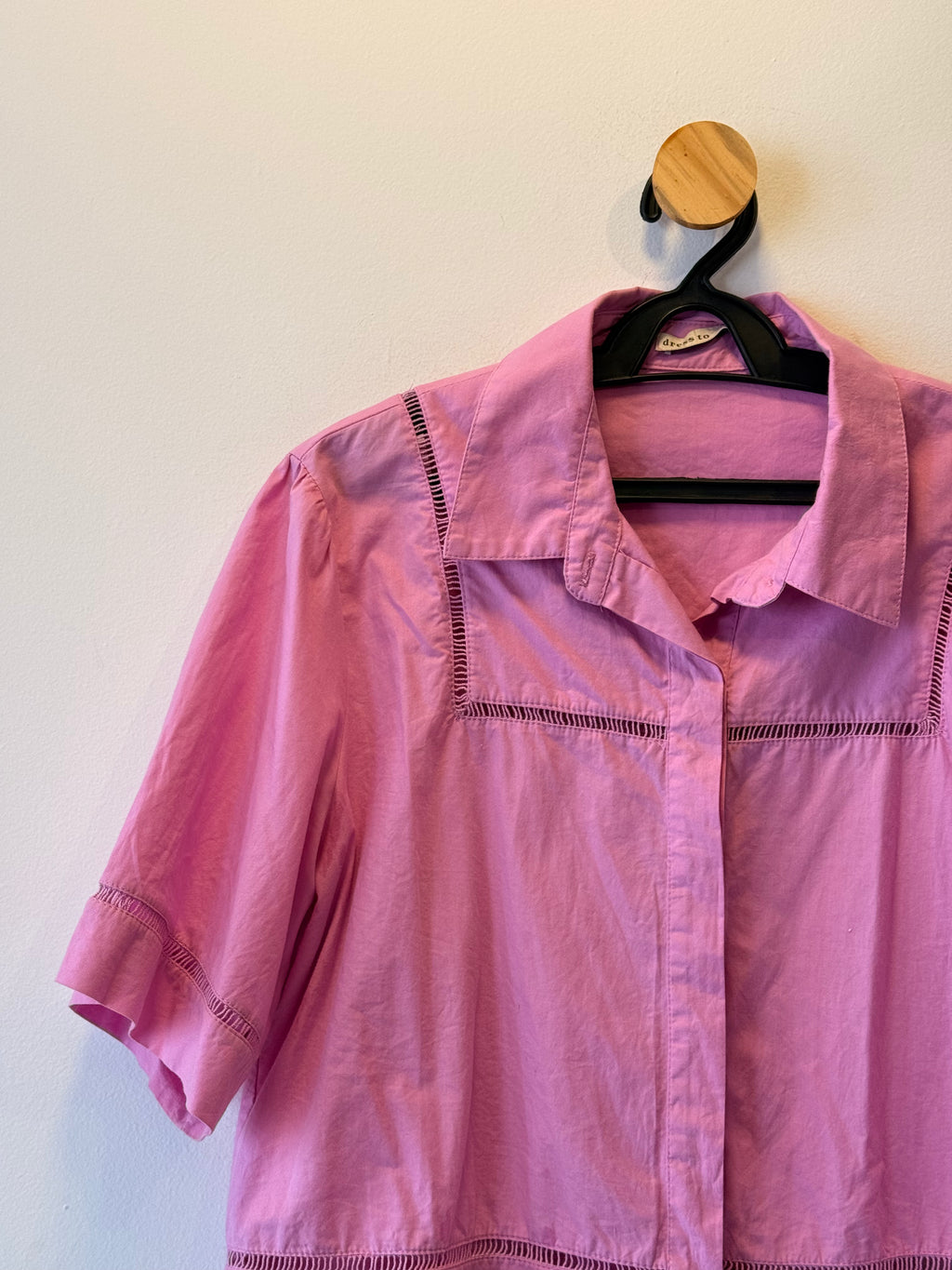Camisa Cropped Manga Curta Rosa