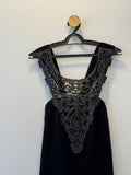 Vestido Preto Detalhe cem Couro